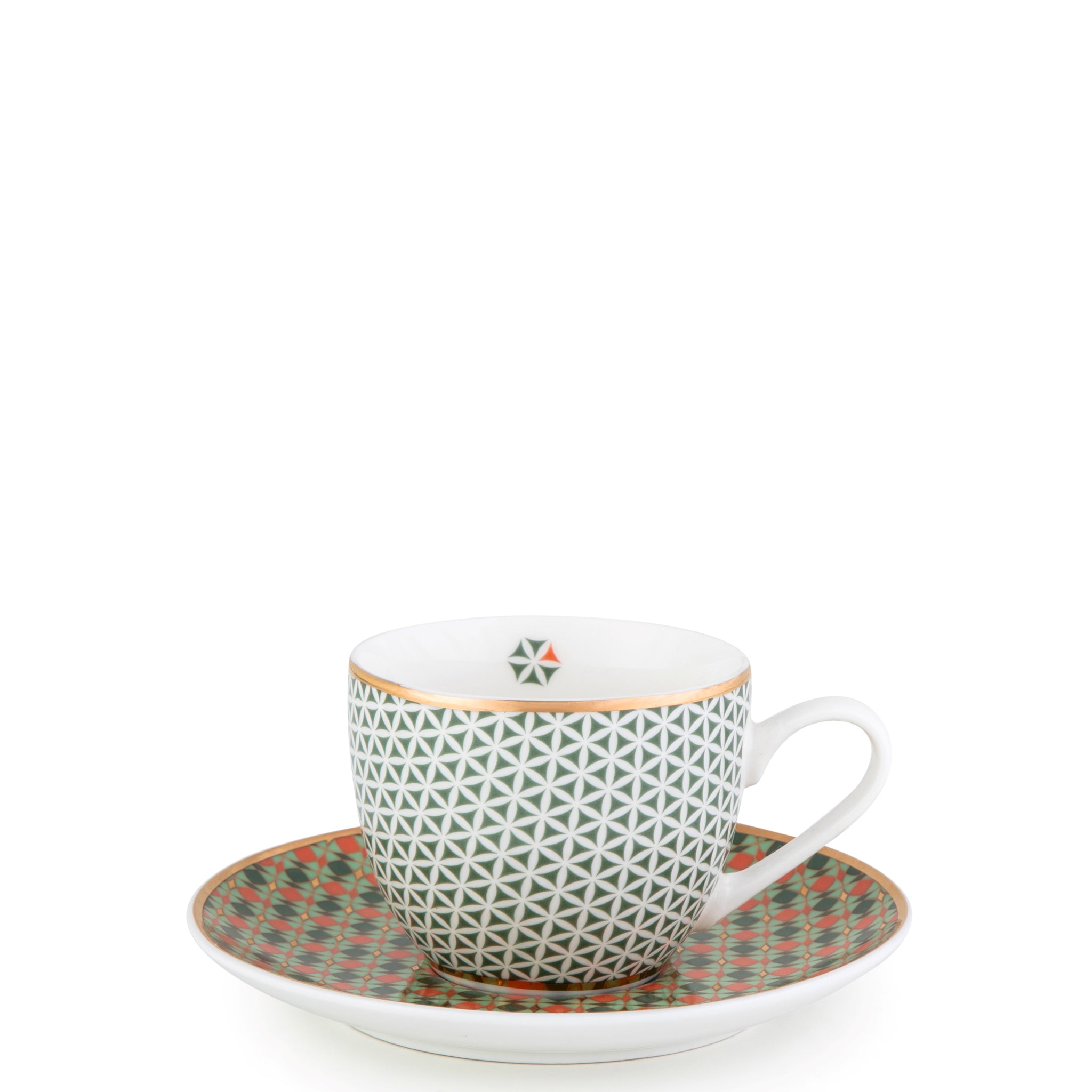 Images D'Orient Coffee Cup Saucer Opera 90 ml Set of 4 Porcelain POR-920074