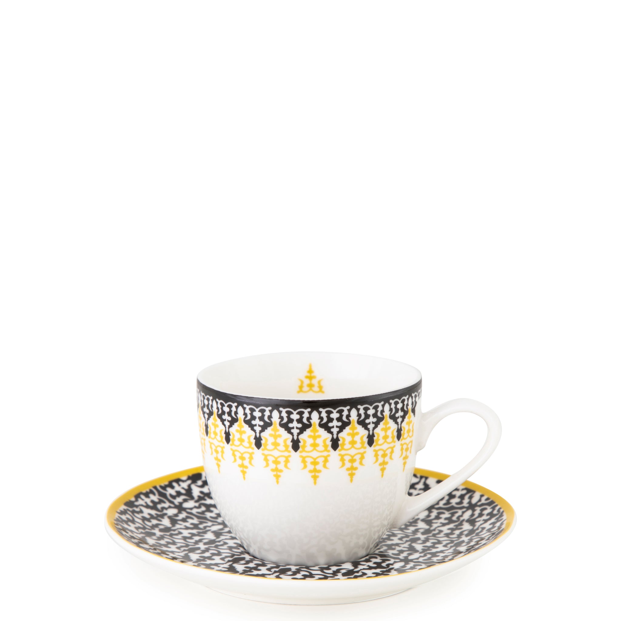 Images D'Orient Coffee Cup Saucer Safra 90 ml Set of 4 Porcelain POR-920064