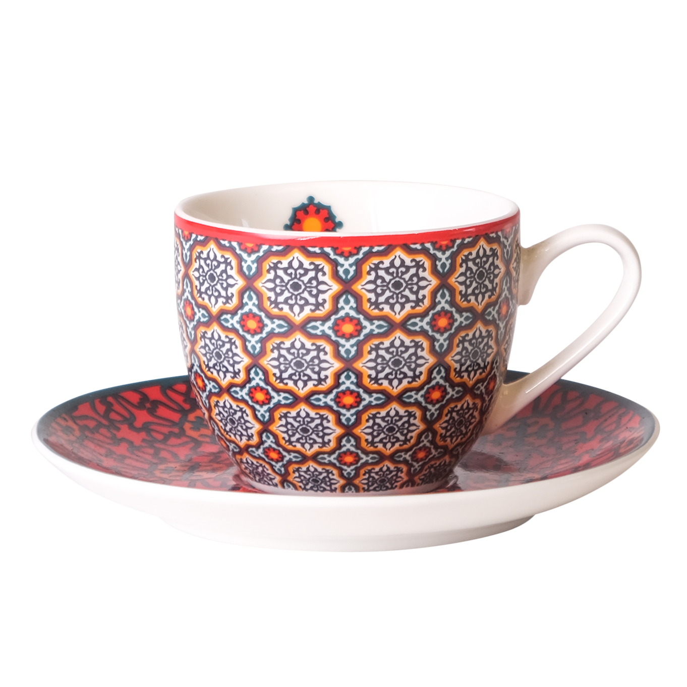Images D'Orient Coffee Cup Saucer Vagabonde 90 ml Set of 4 Porcelain POR-920054