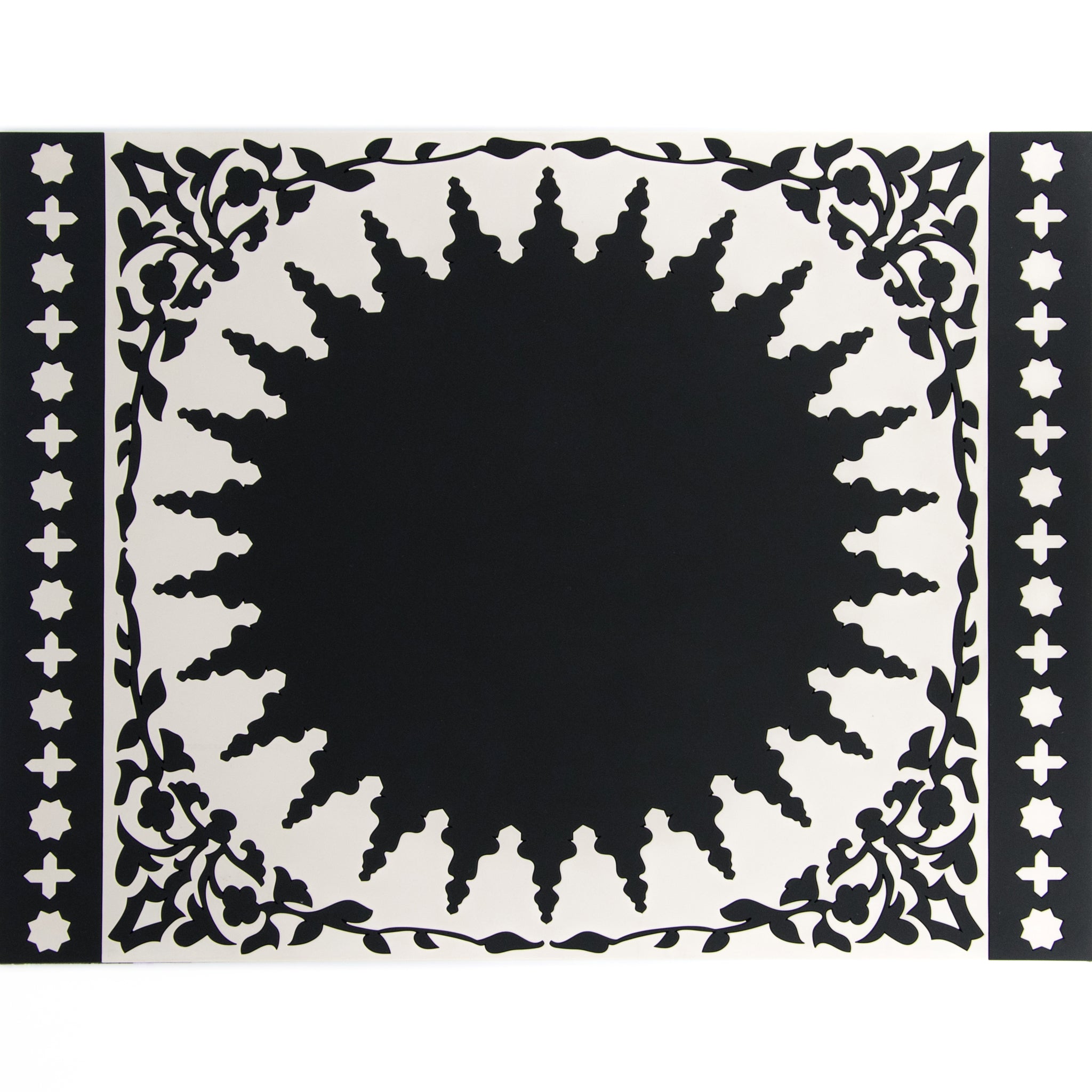 Images D'Orient Placemat Mosaic Black White Set of 2 PVC 42x33cm 16.5x13inches PLA-442062