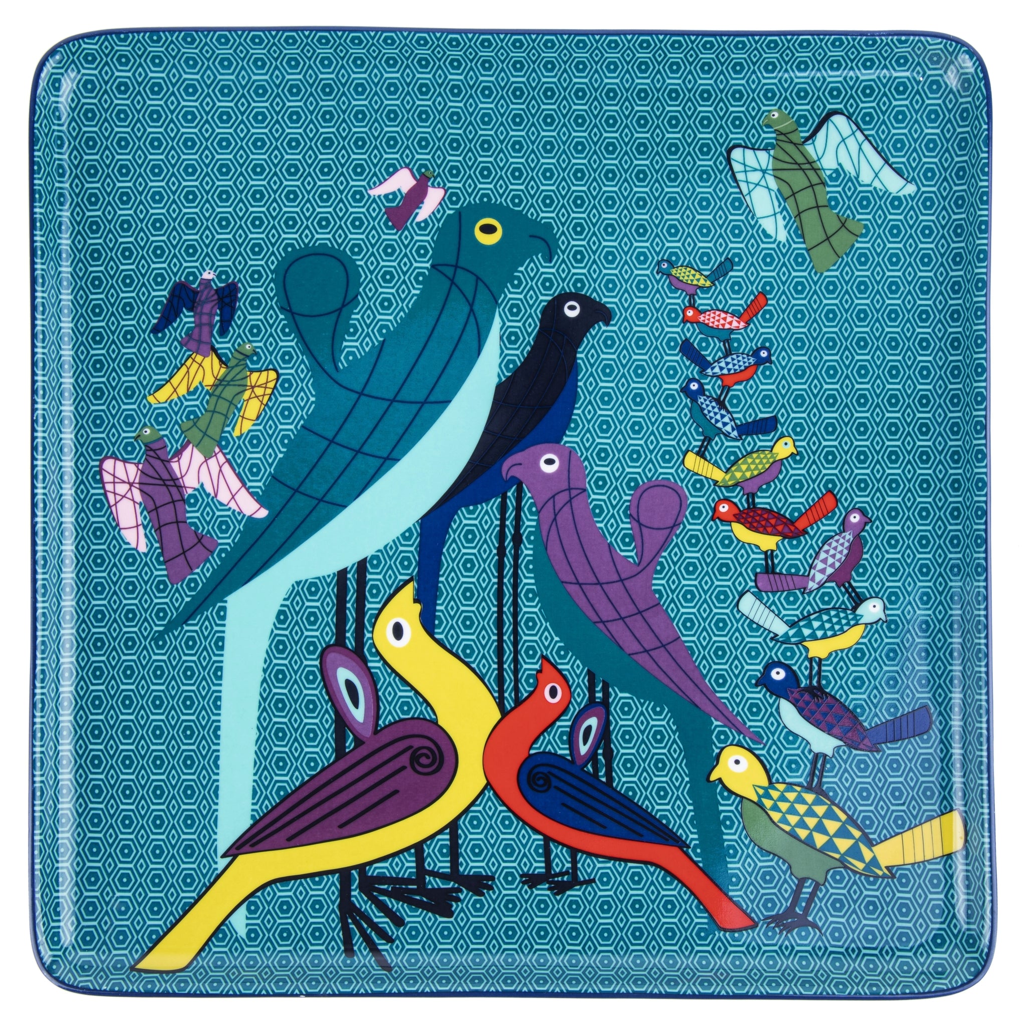 Images D'Orient Platter Birds Of Paradise Combo of 4 Large POR-440084