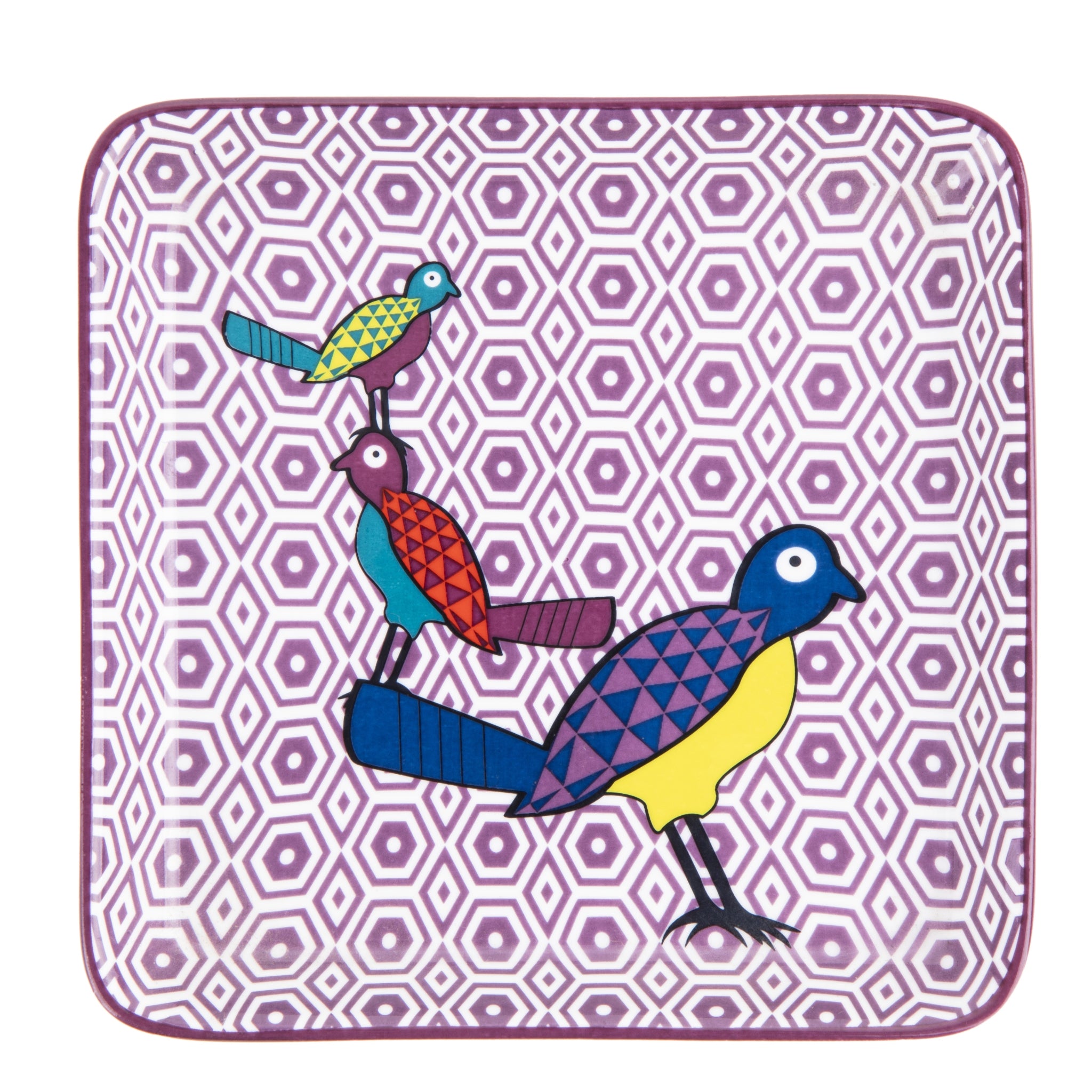 Images D'Orient Platter Birds Of Paradise Combo of 4 Small POR-440084