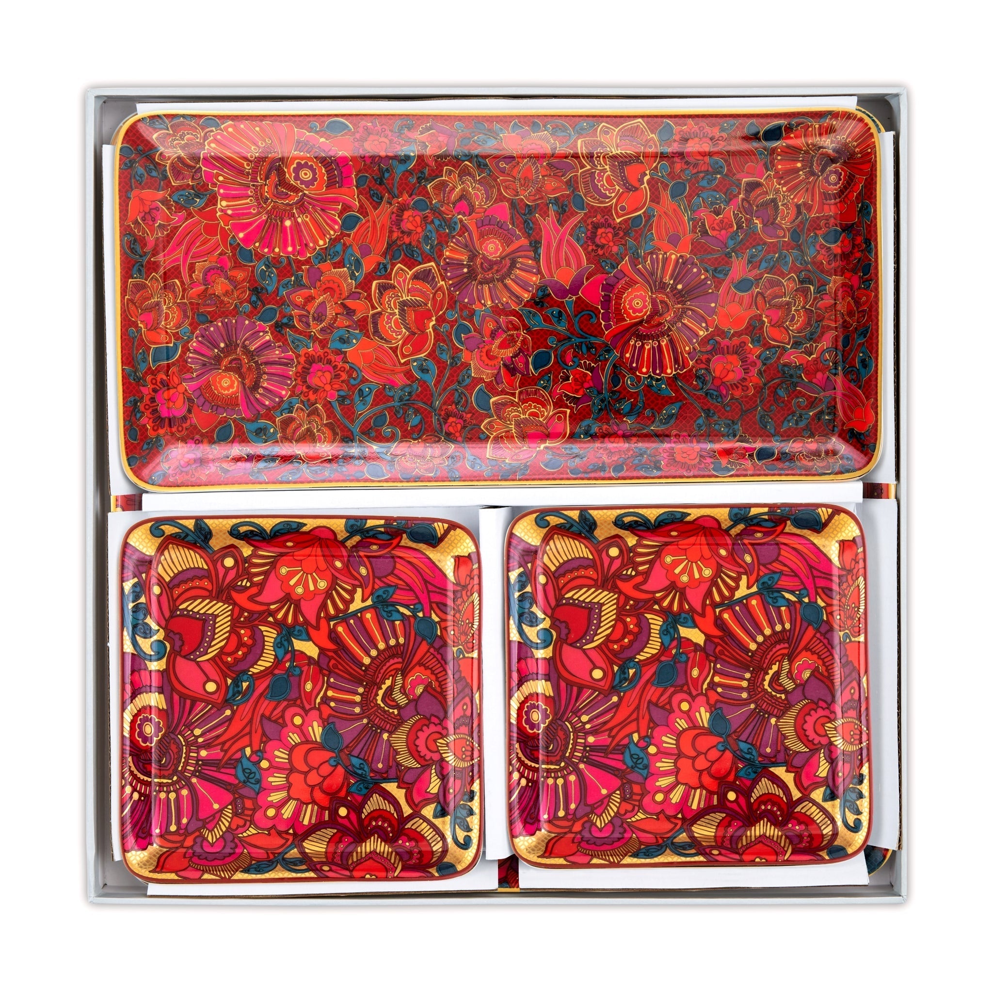 Images D'Orient Platter Kashmir Combo of 4 In Box POR-440064