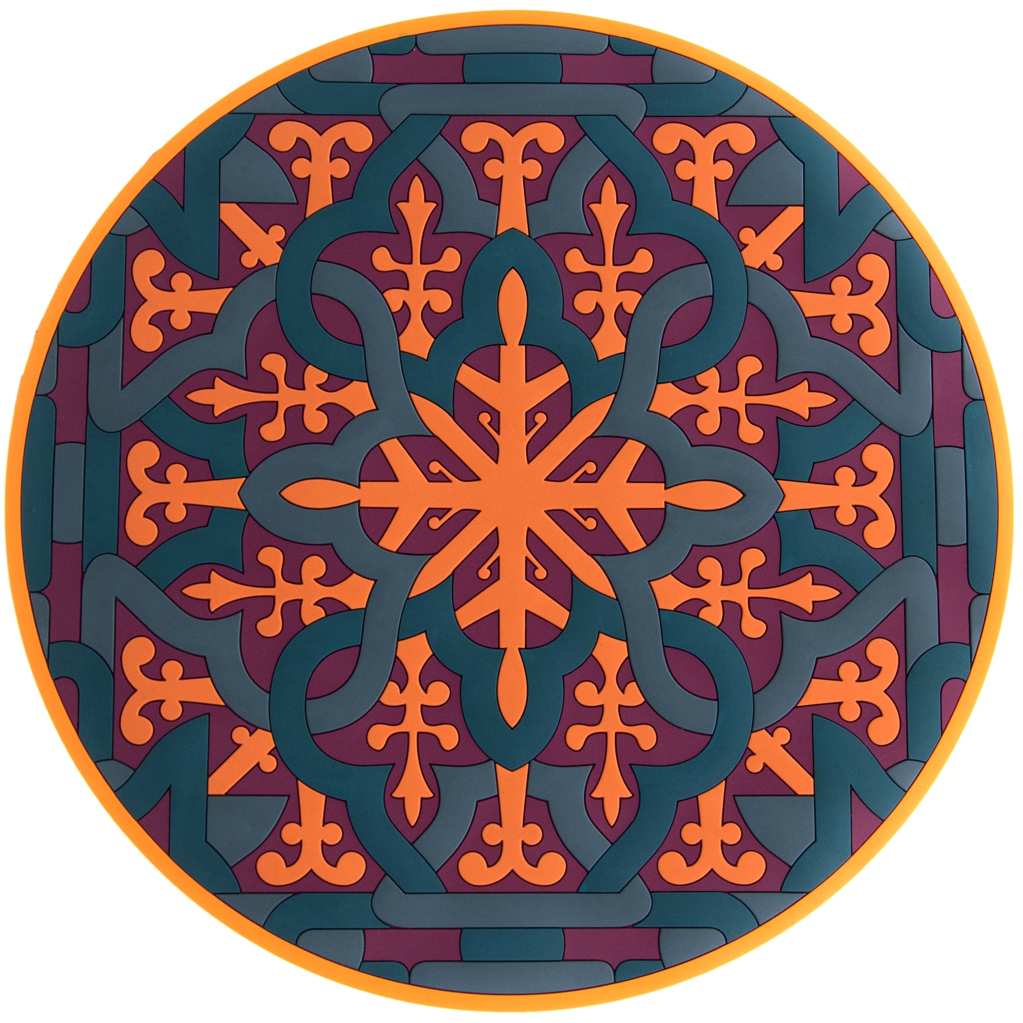 Images D'Orient Presentation Plate Vagabonde Soie Set of 2 PVC diameter 33cm 13inches PPL-430132