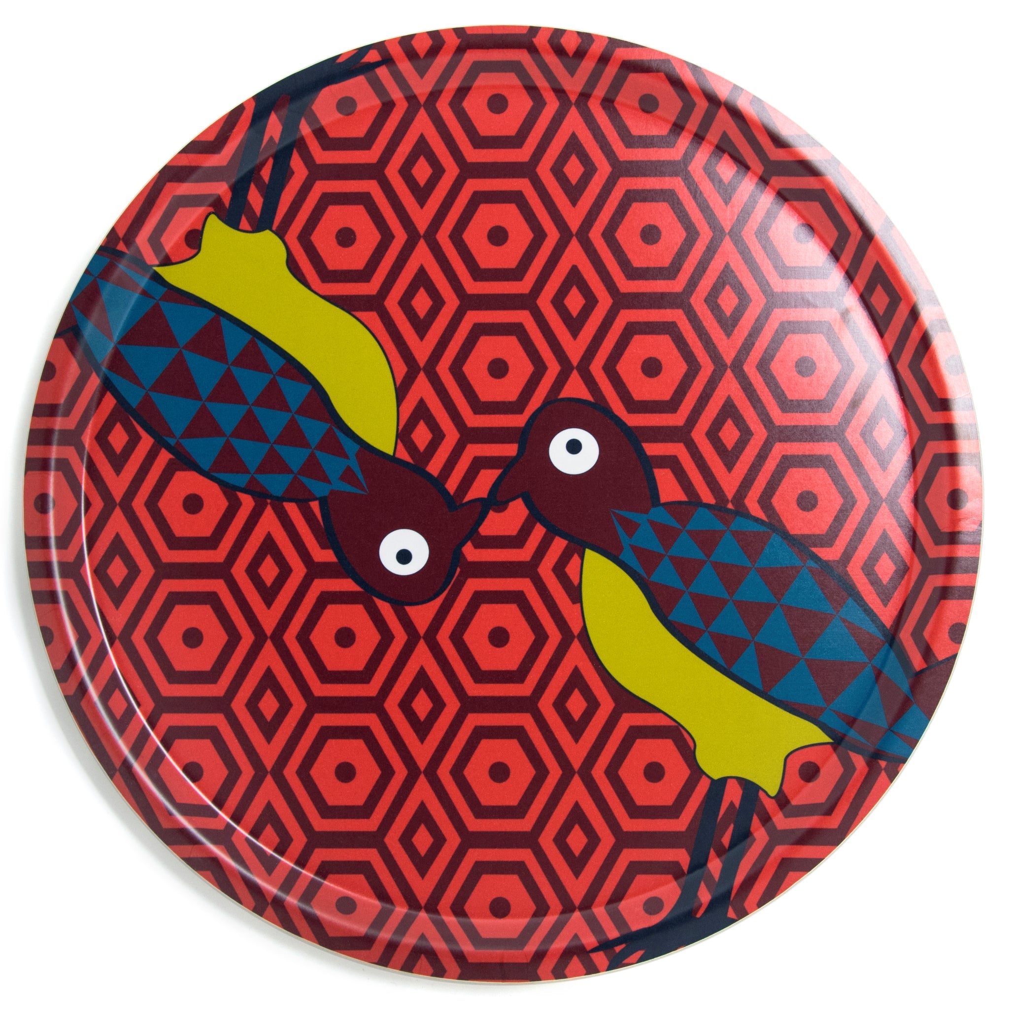 Images D'Orient Round Tray Birds Of Paradise 38 cm TRA-380081