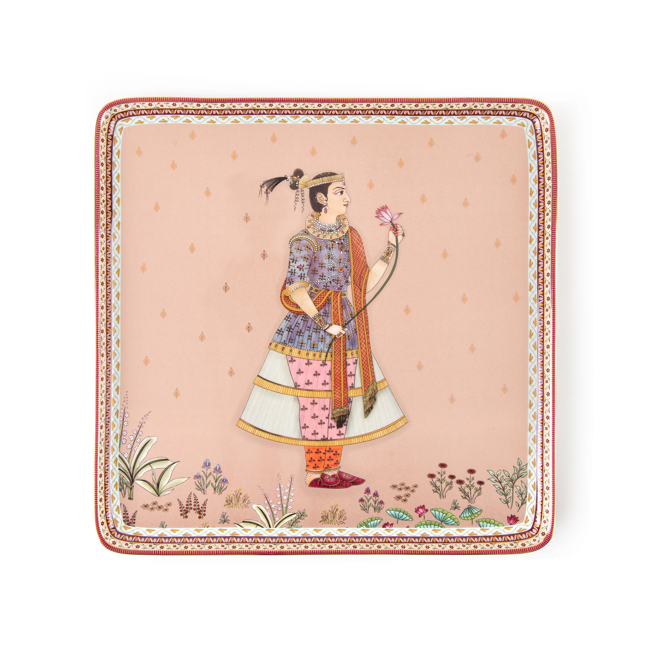 Images D'Orient Square Platter Large Jangala 25 cm POR-125009