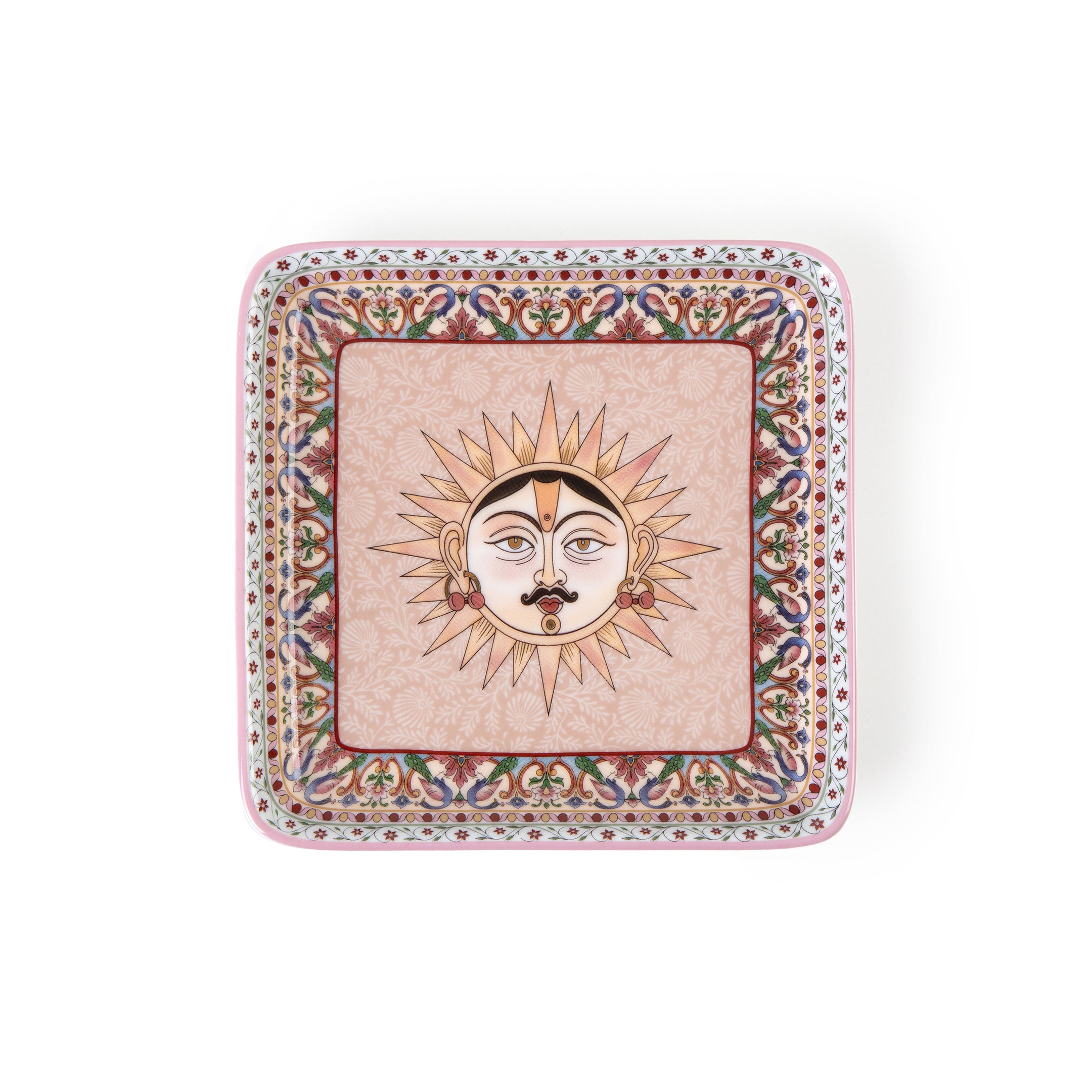 Images D'Orient Square Platter Small Jangala Sun 11.5 cm POR-115010