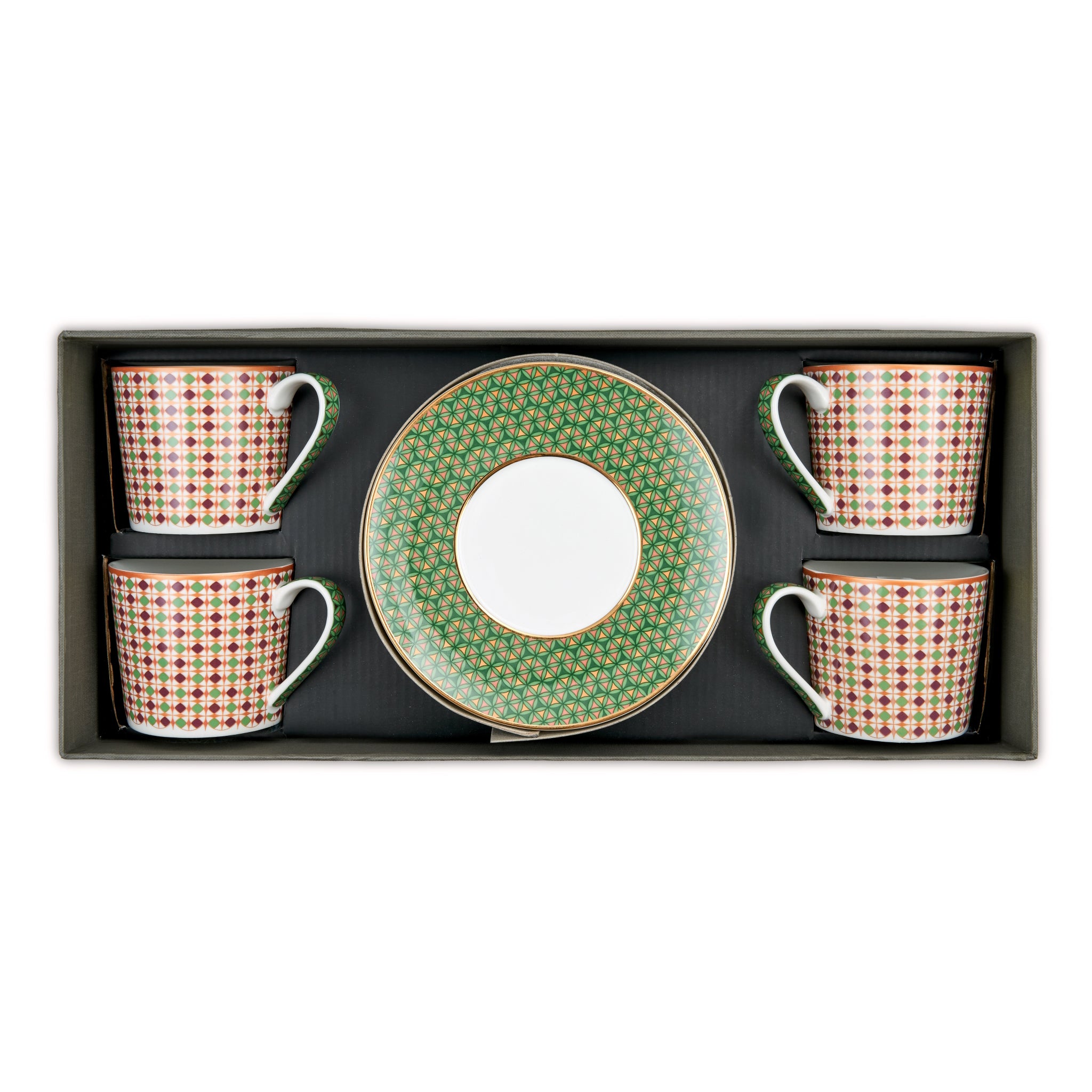 Images D'Orient Teacup Saucer Opera Set of 4 Porcelain In Box POR-353224