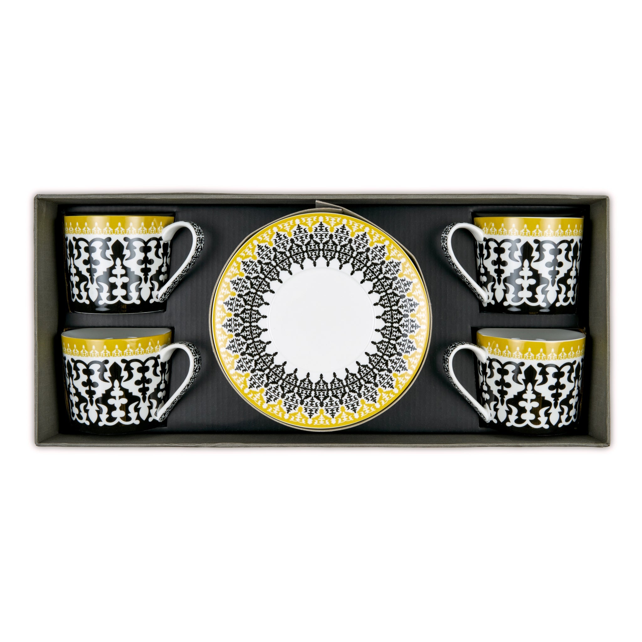 Images D'Orient Teacup Saucer Safra Set of 4 Porcelain In Box POR-303224