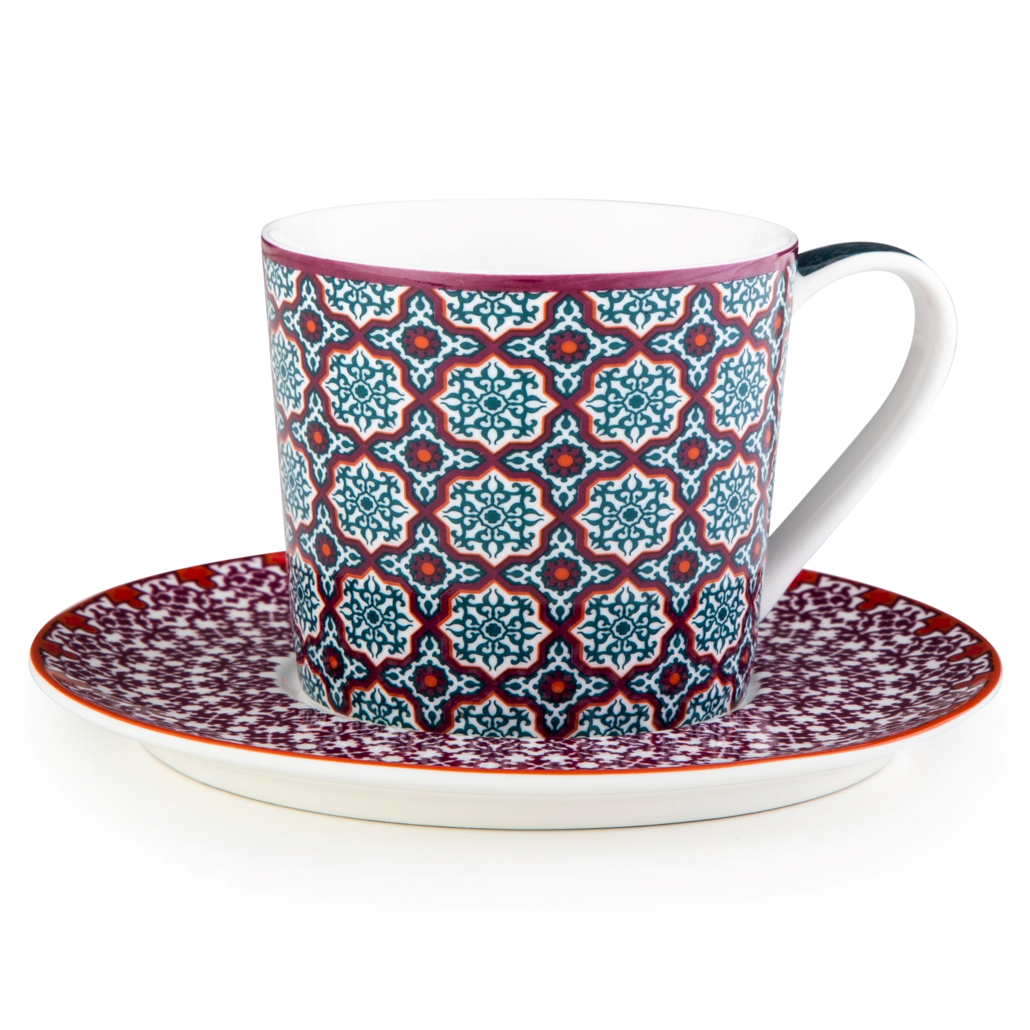 Images D'Orient Teacup Saucer Vagabonde Set of 4 Porcelain POR-363224