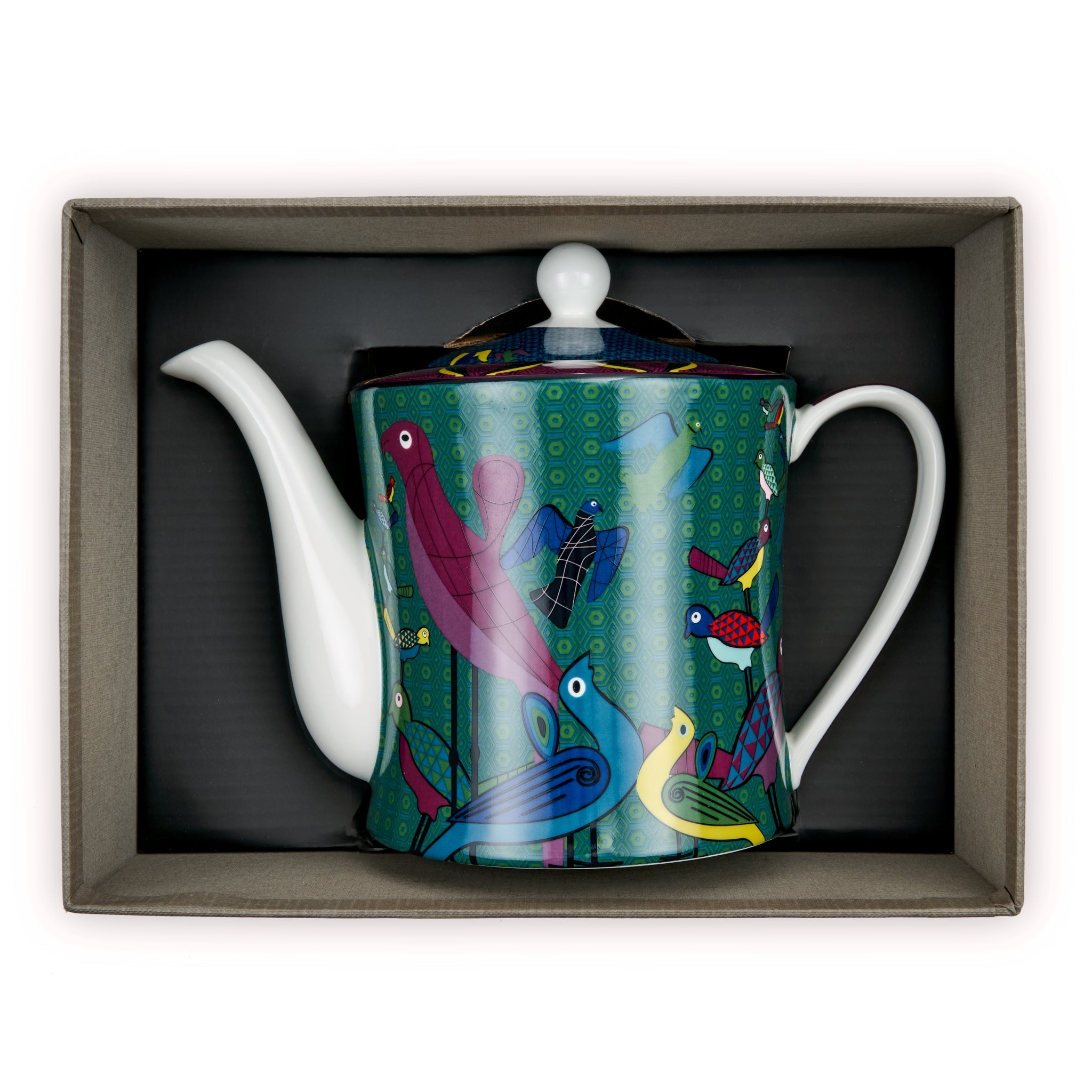 Images D'Orient Teapot Birds Of Paradise Porcelain In Box POR-313121