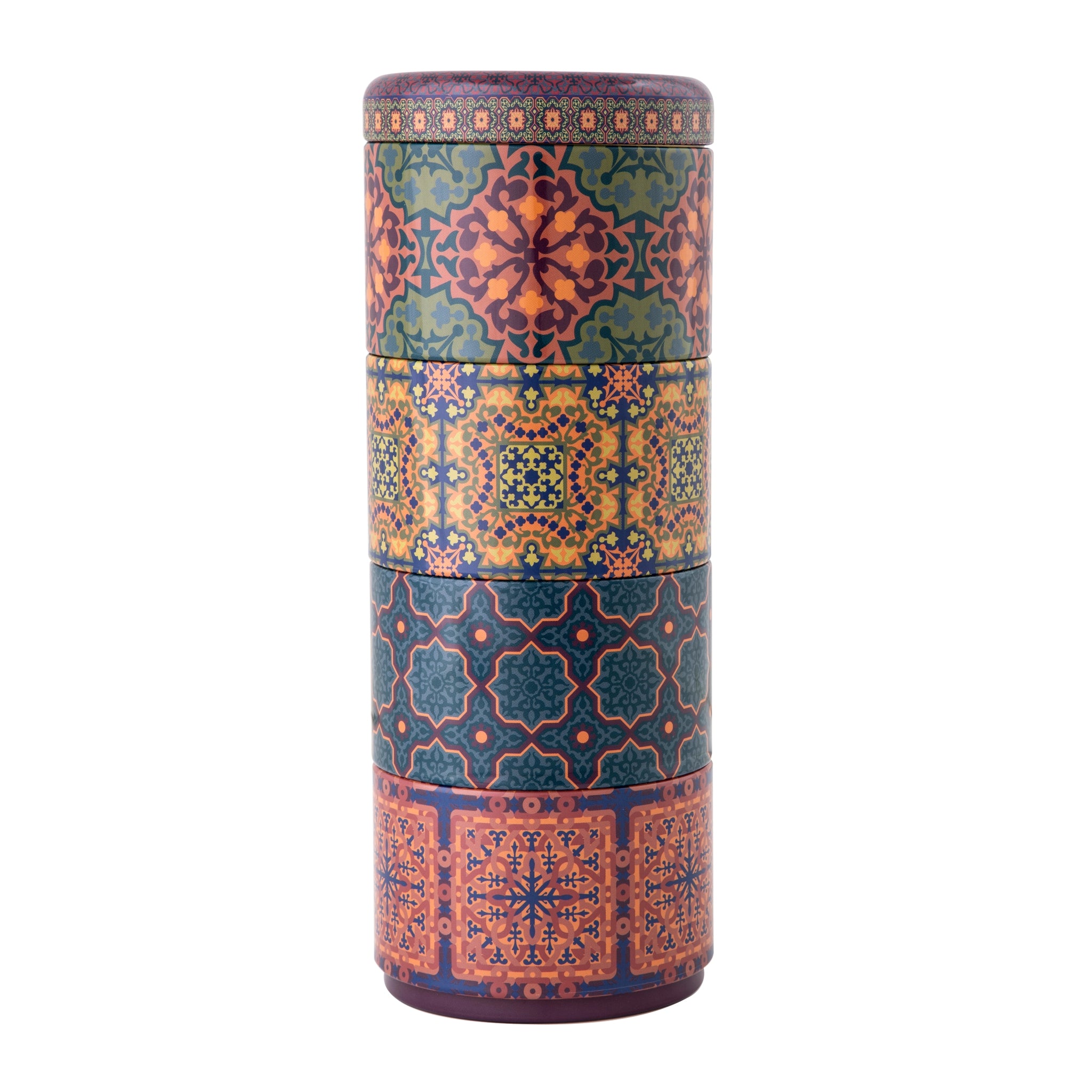 Images D'Orient Tin Box with 4 Coffee Cups Porcelain Vagabonde 60 ml Tin POR-602084