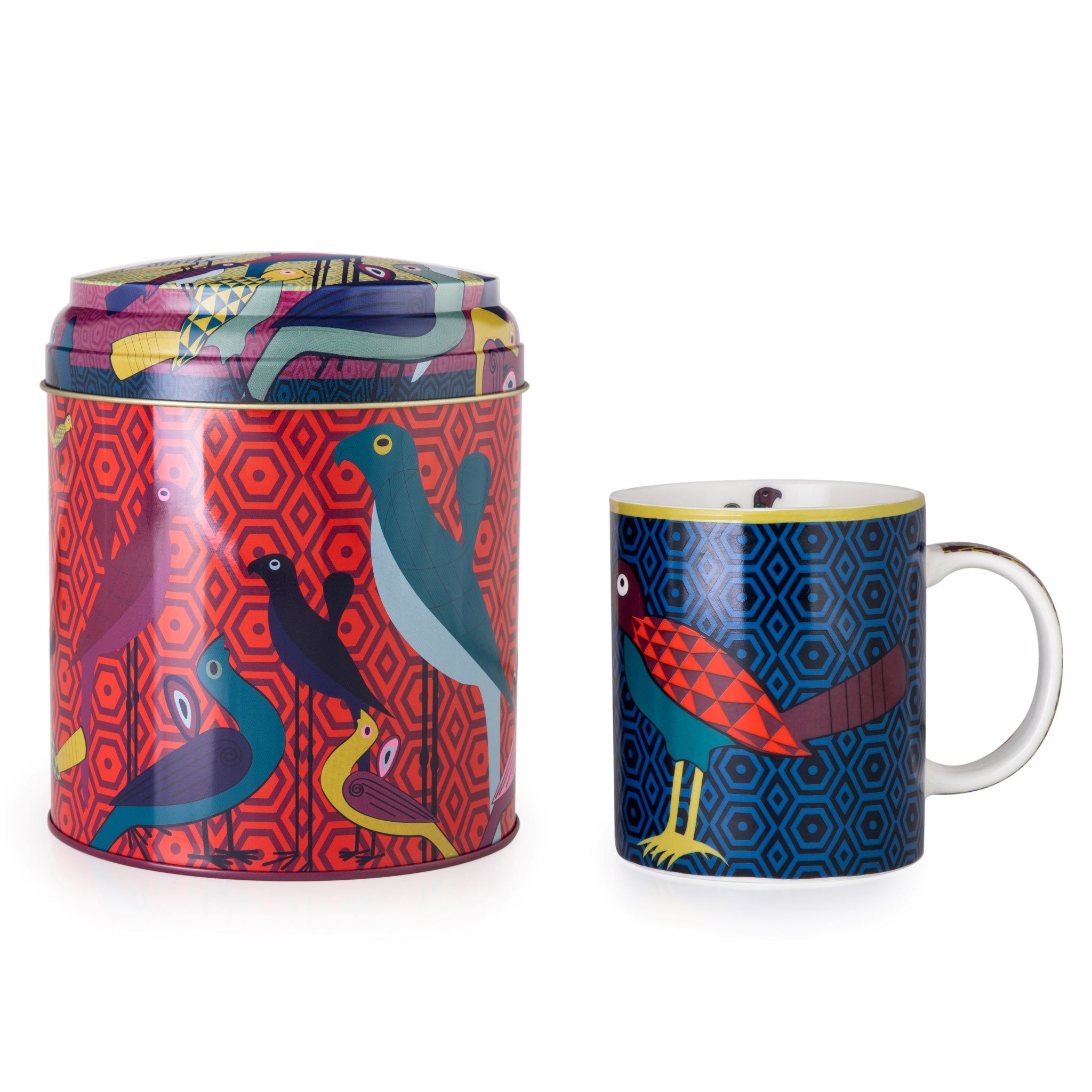 Images D'Orient Tin Box with Straight MUG Birds Of Paradise POR-232051