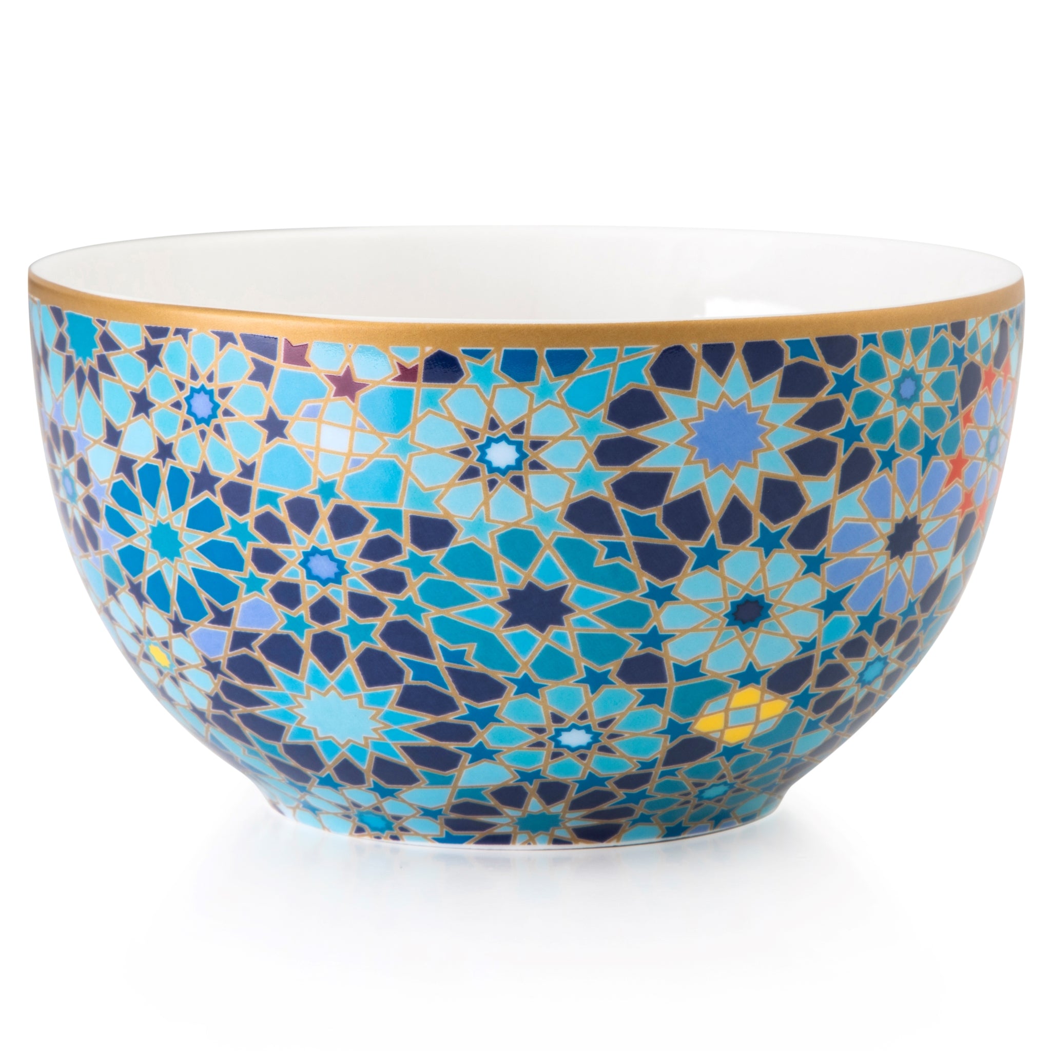 Images D'Orient Tin Box with Straight MUG Bowl Moucharabieh Blue Bowl POR-232012