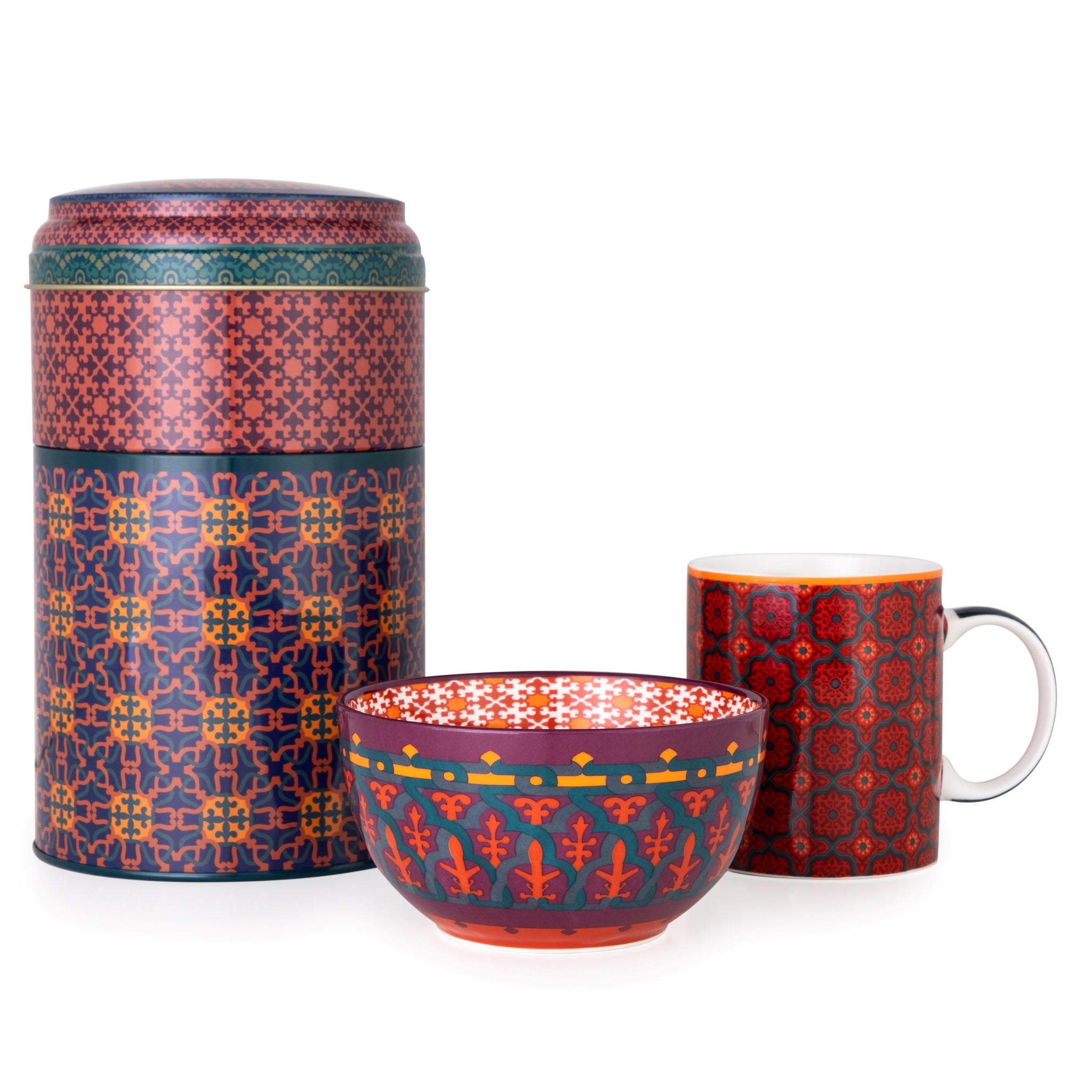 Images D'Orient Tin Box with Straight MUG Bowl Vagabonde POR-232042