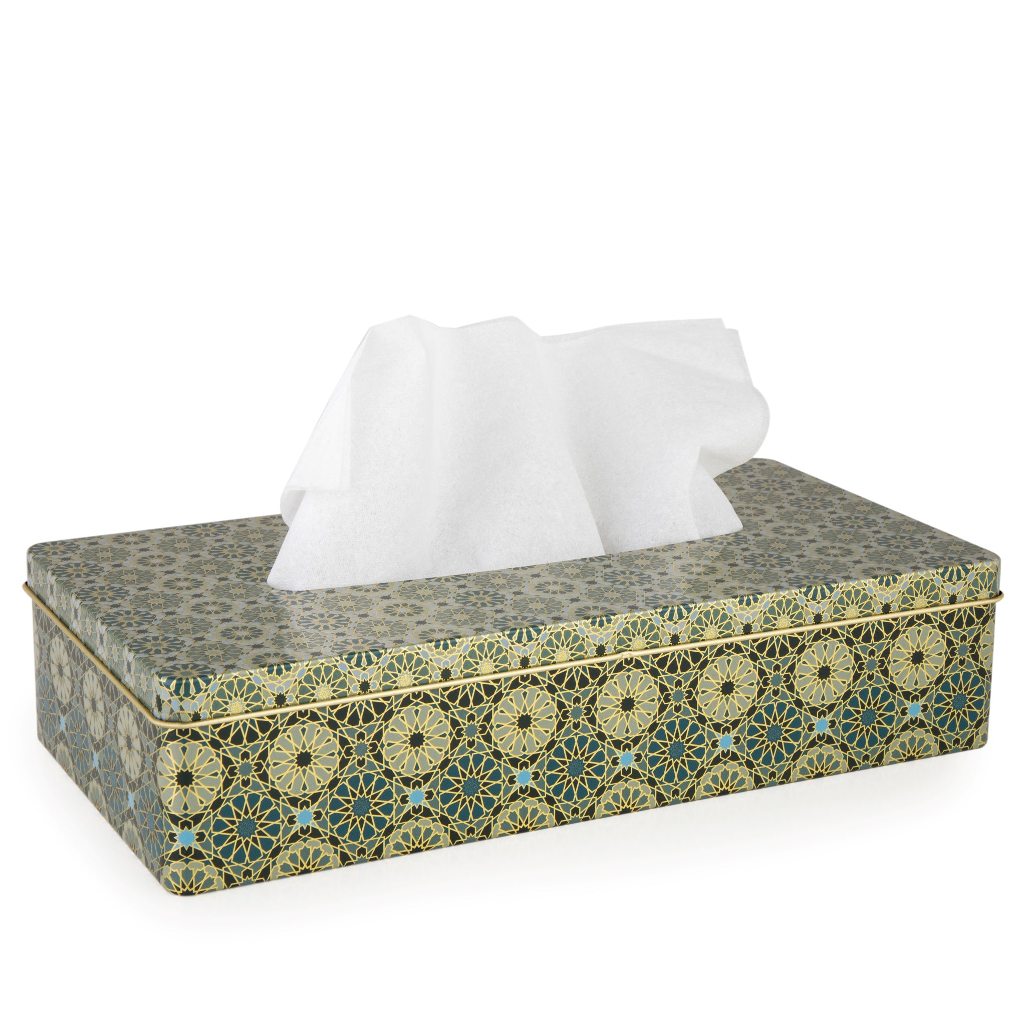 Images D'Orient Tissue Box Andalusia tinplate 26x13.3x5.8cm 10.2x5.2x2.3inches TIN-251003