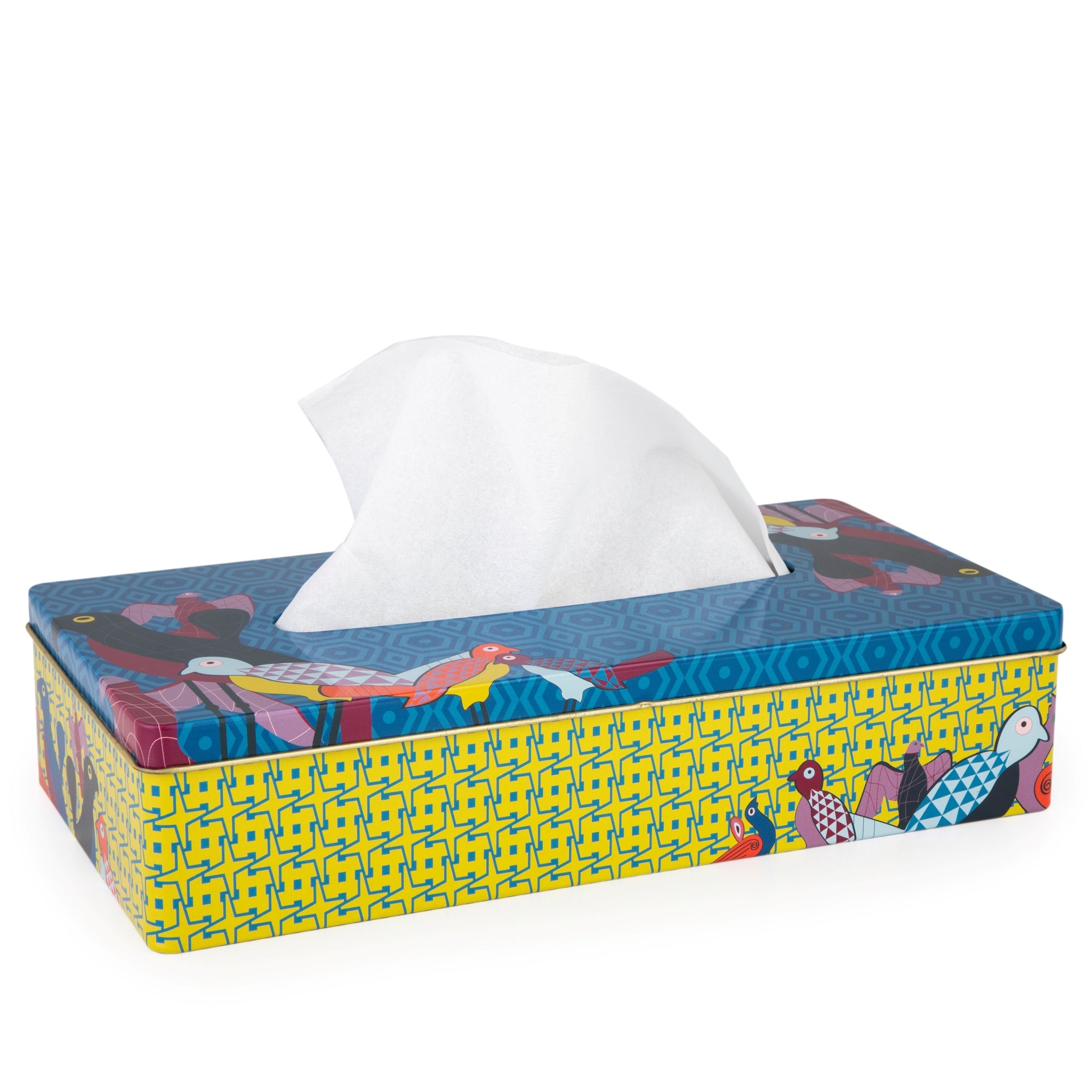 Images D'Orient Tissue Box Birds Of Paradise tinplate 26x13.3x5.8cm 10.2x5.2x2.3inches TIN-251001