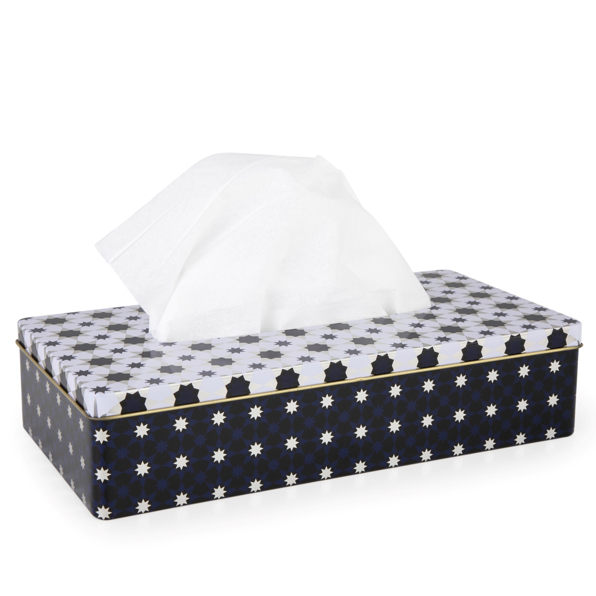 Images D'Orient Tissue Box Kaokab tinplate 26x13.3x5.8cm 10.2x5.2x2.3inches TIN-251002