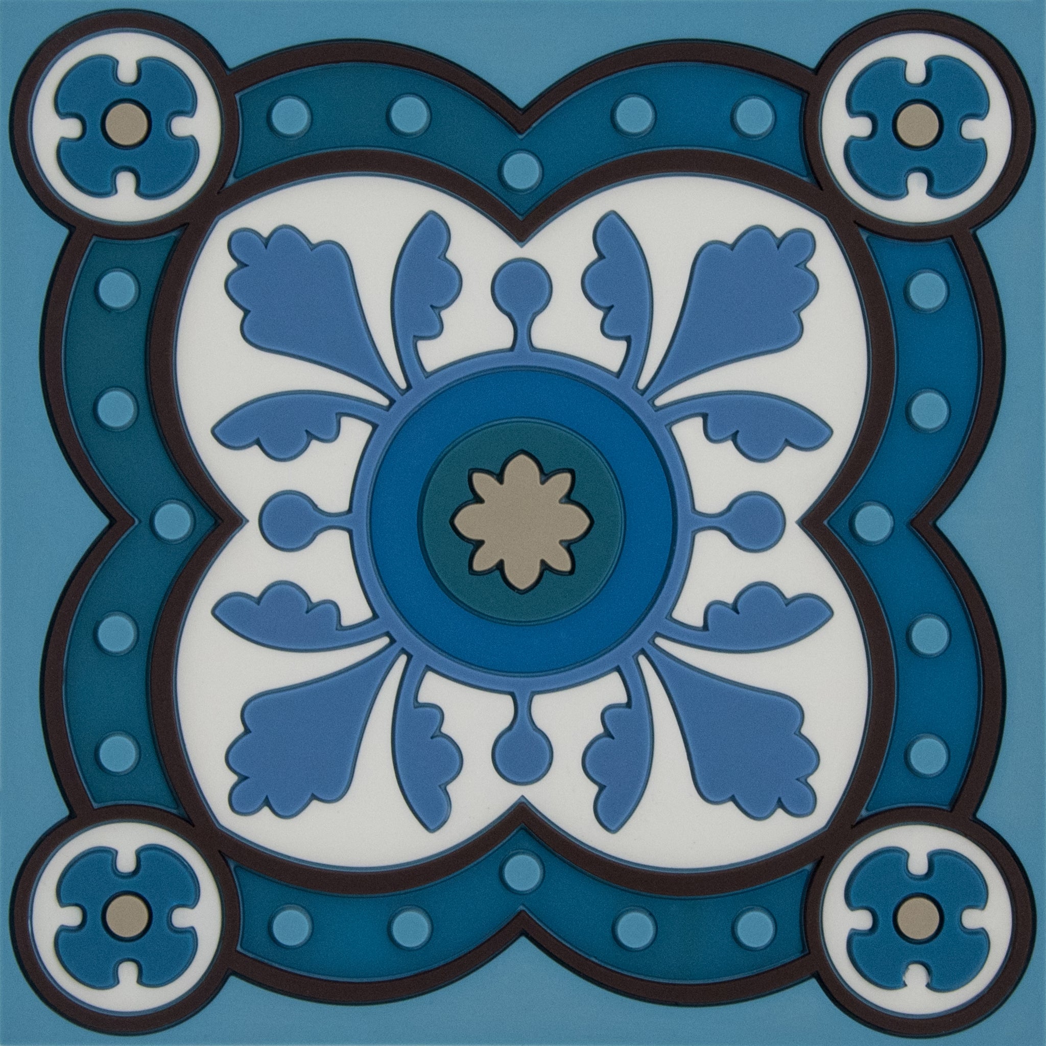 Images D'Orient Trivet Sejjadeh Azur Silicone 18x18cm 7x7inches TSE-180171