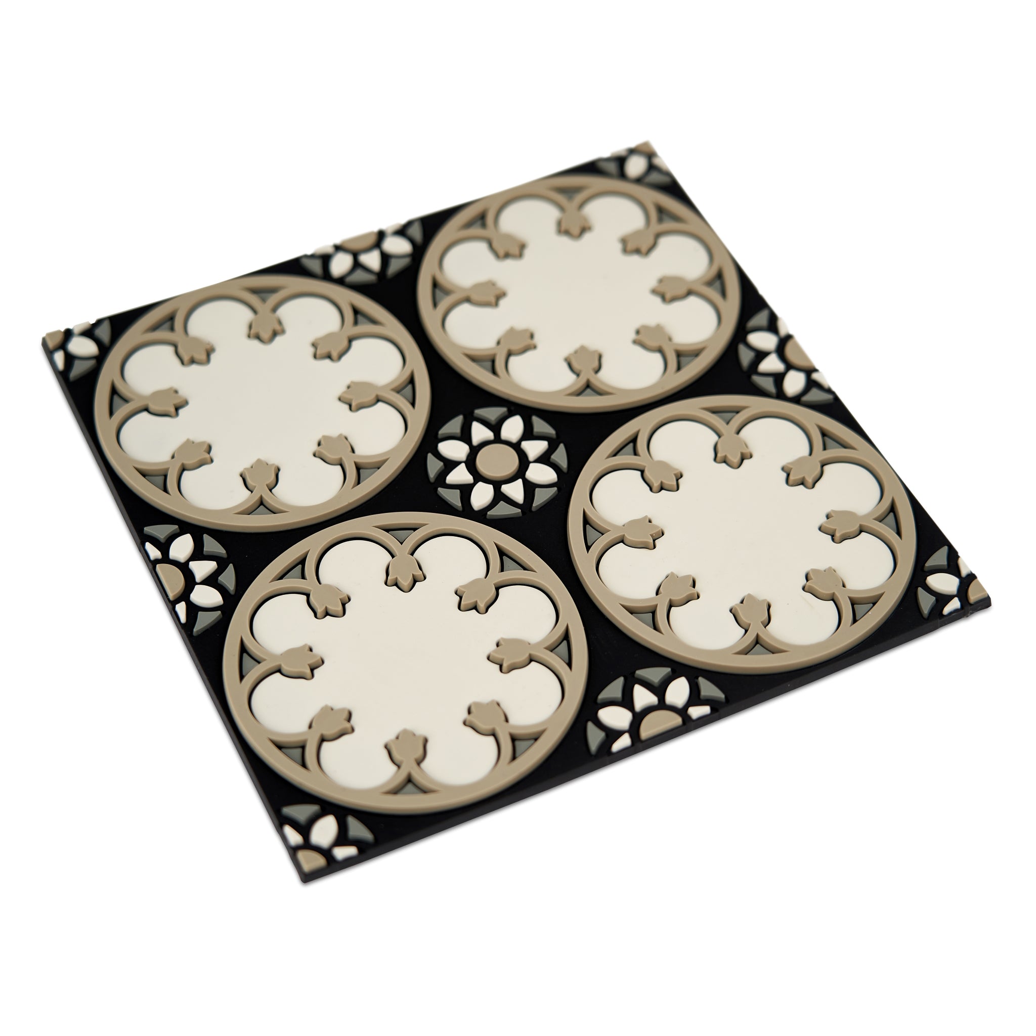 Images D'Orient Trivet Sejjadeh Rosace Silicone 18x18cm 7x7inches Perspective TSE-180151