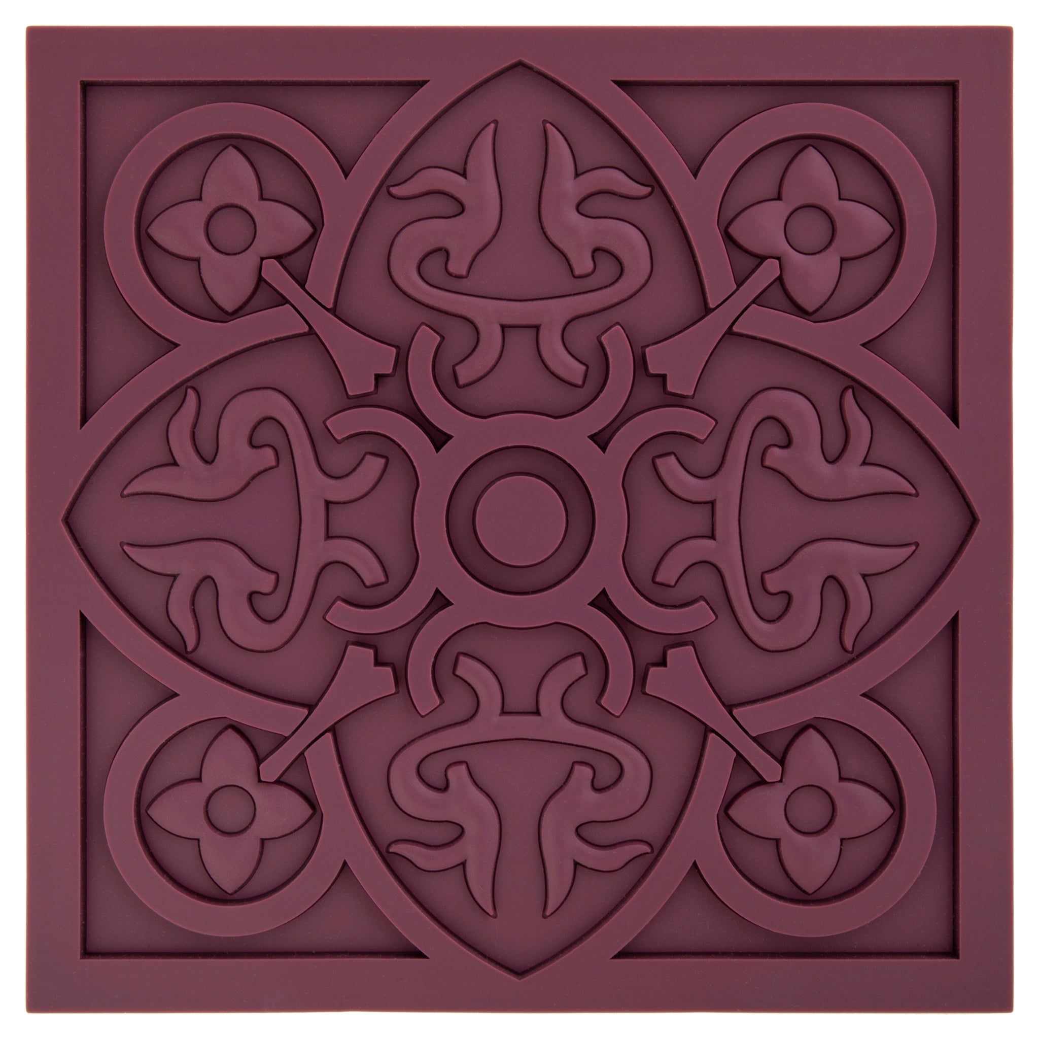 Images D'Orient Trivet Urban 01 Prune Silicone 18x18cm 7x7inches TSE-100011