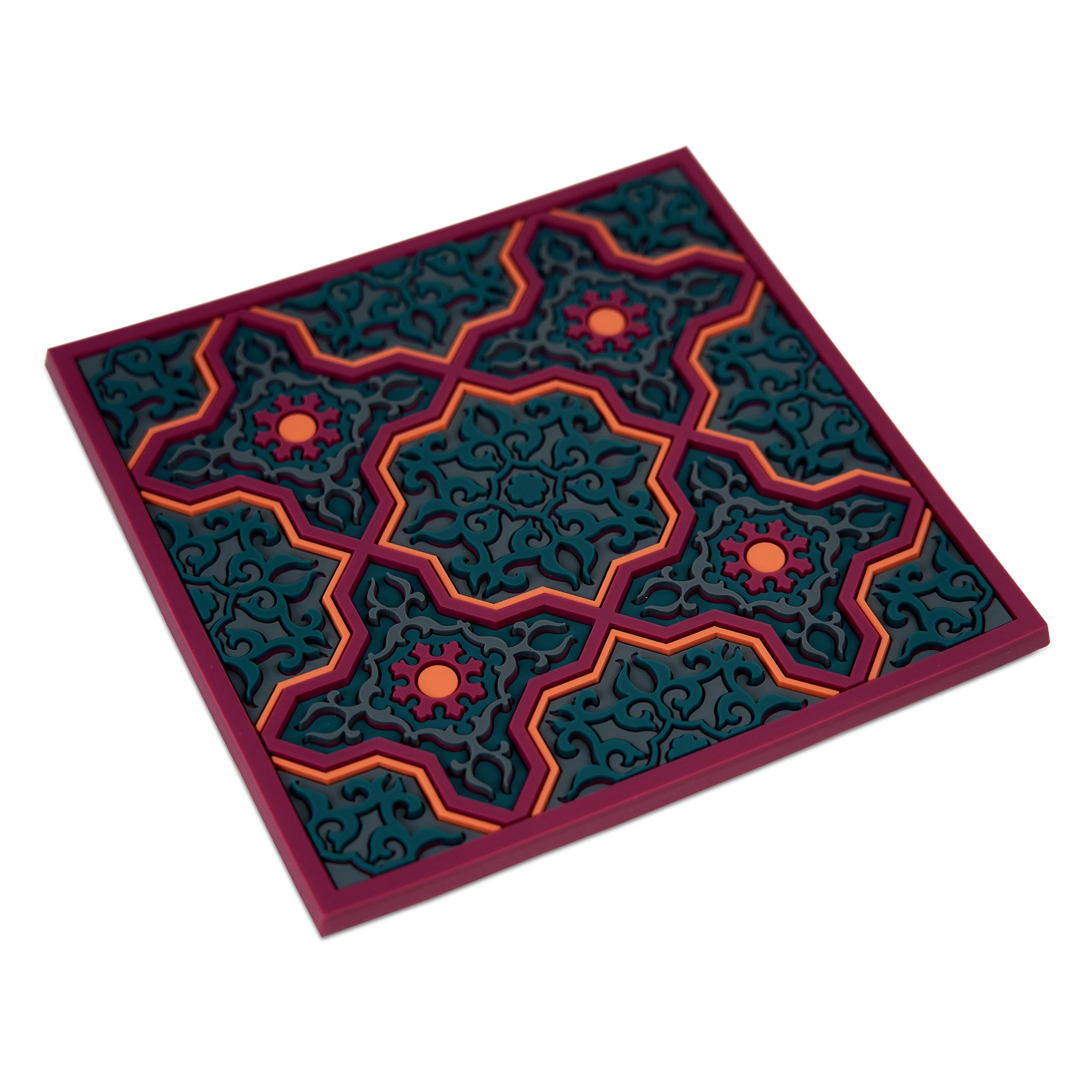 Images D'Orient Trivet Vagabonde Dentelle Soie Silicone 18x18cm 7x7inches Perspective TSE-182151