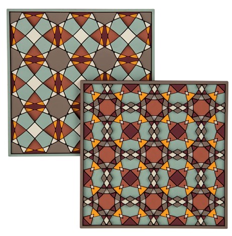 Images D'Orient Coaster Sejjadeh Retro Combo of 6 PVC 9x9cm 3.5x.3.5inches COA-993126