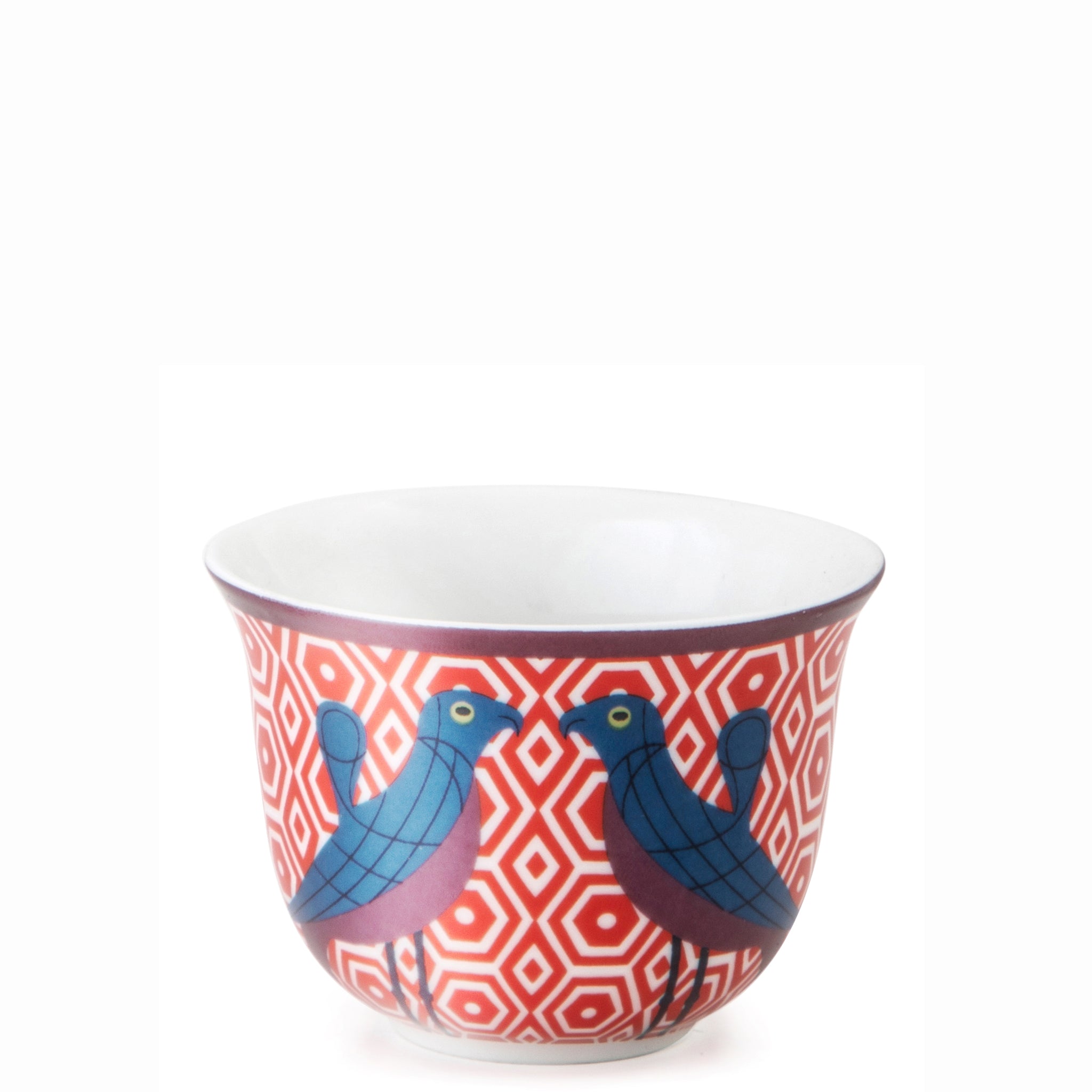 Images D'Orient Coffee Cup Porcelain Birds Of Paradise 60 ml Set of 6 POR-600066