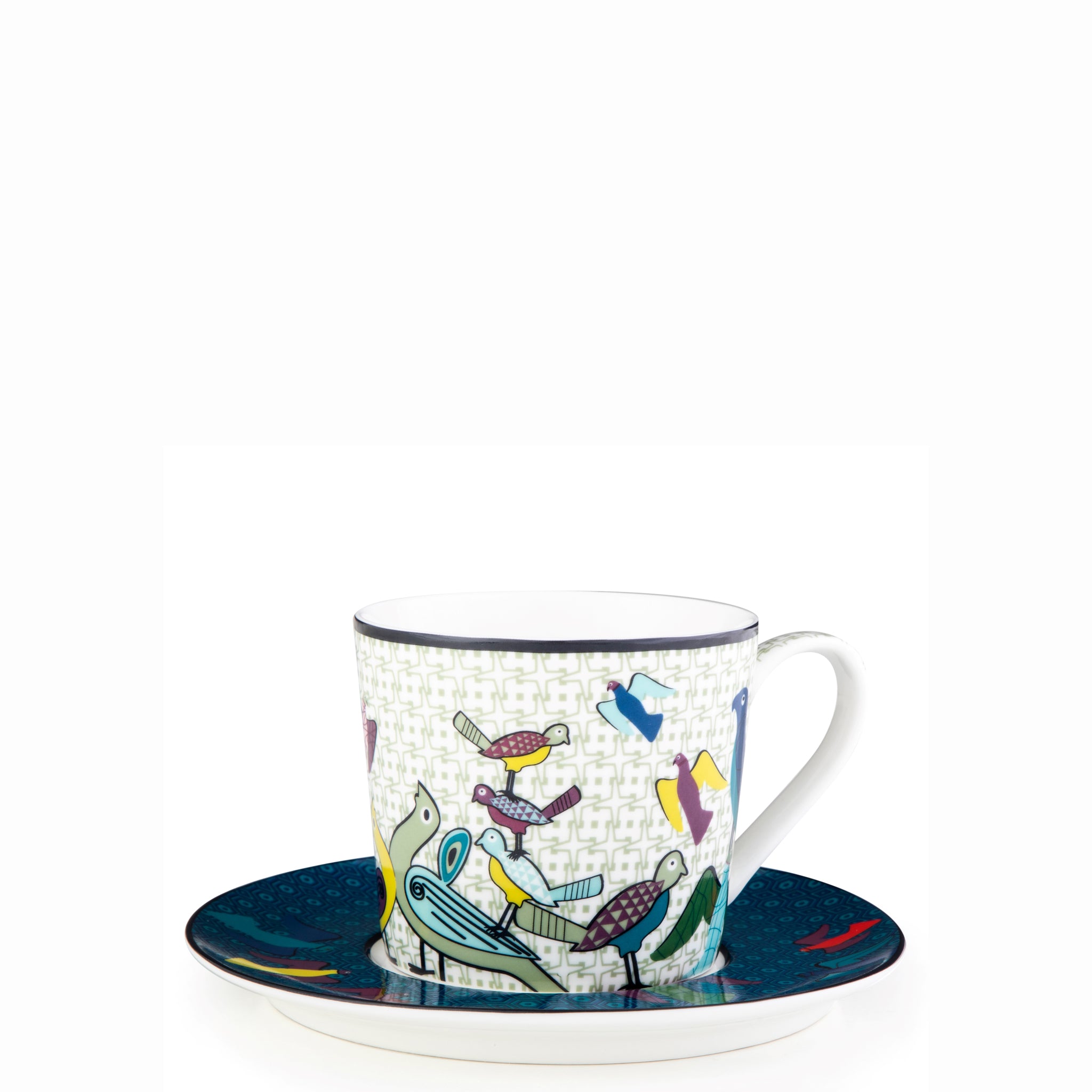 Teacup & Saucer Birds of Paradise - Set of 4