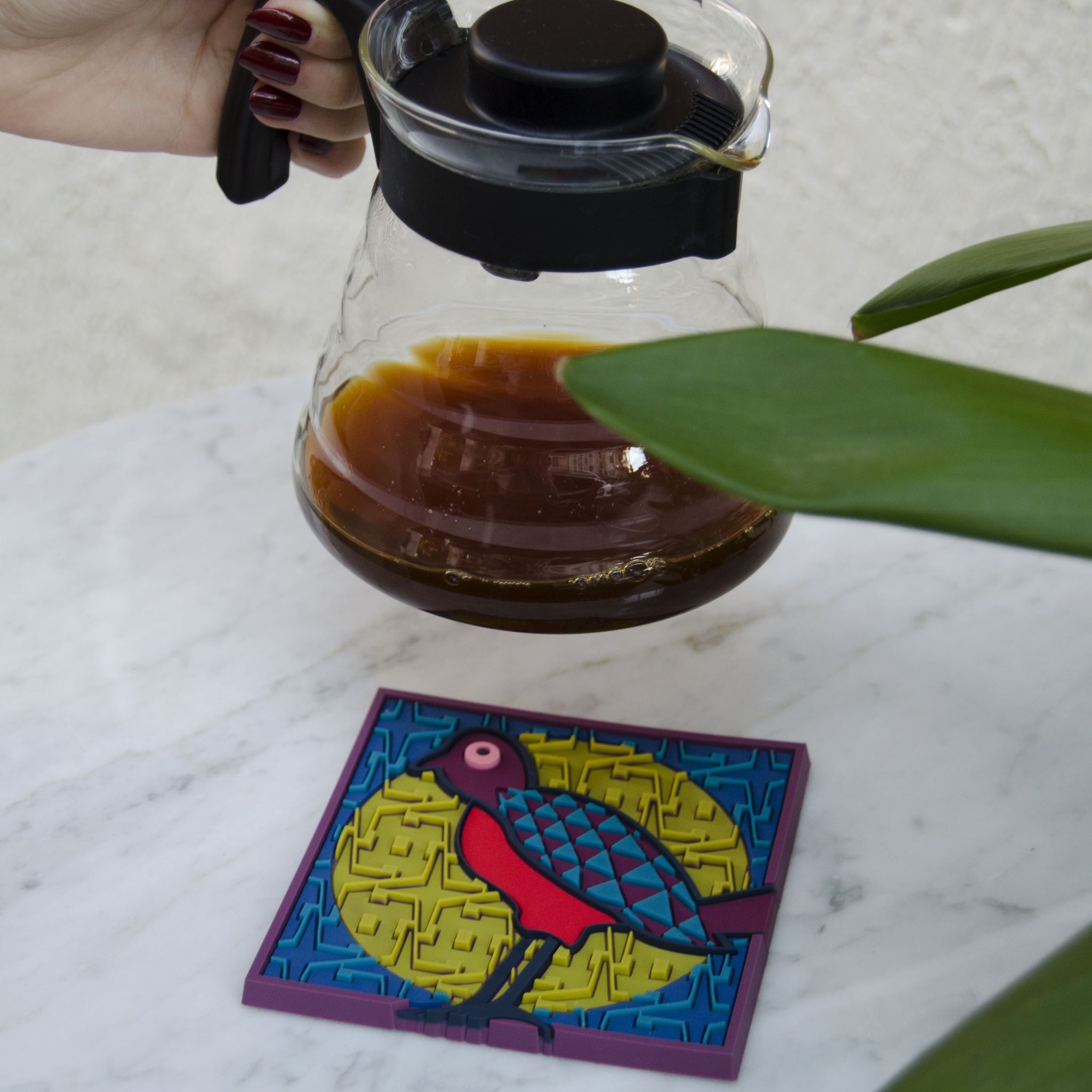 Images D'Orient Bottle Holder Birds Of Paradise PVC 11x11cm 4.3x4.3inches In Situation BOT-112151