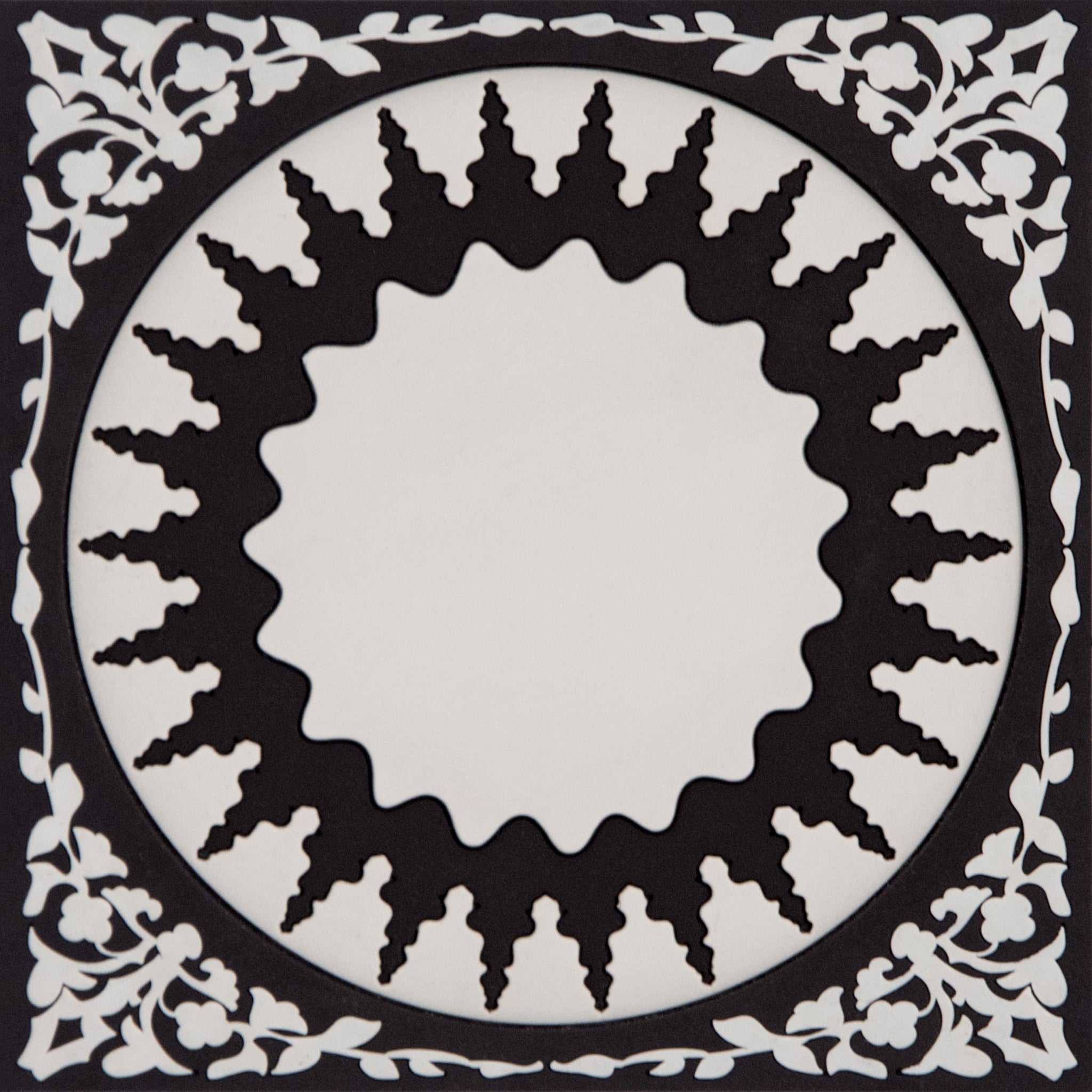 Images D'Orient Bottle Holder Mosaic Black White PVC 11x11cm 4.3x4.3inches BOT-112071