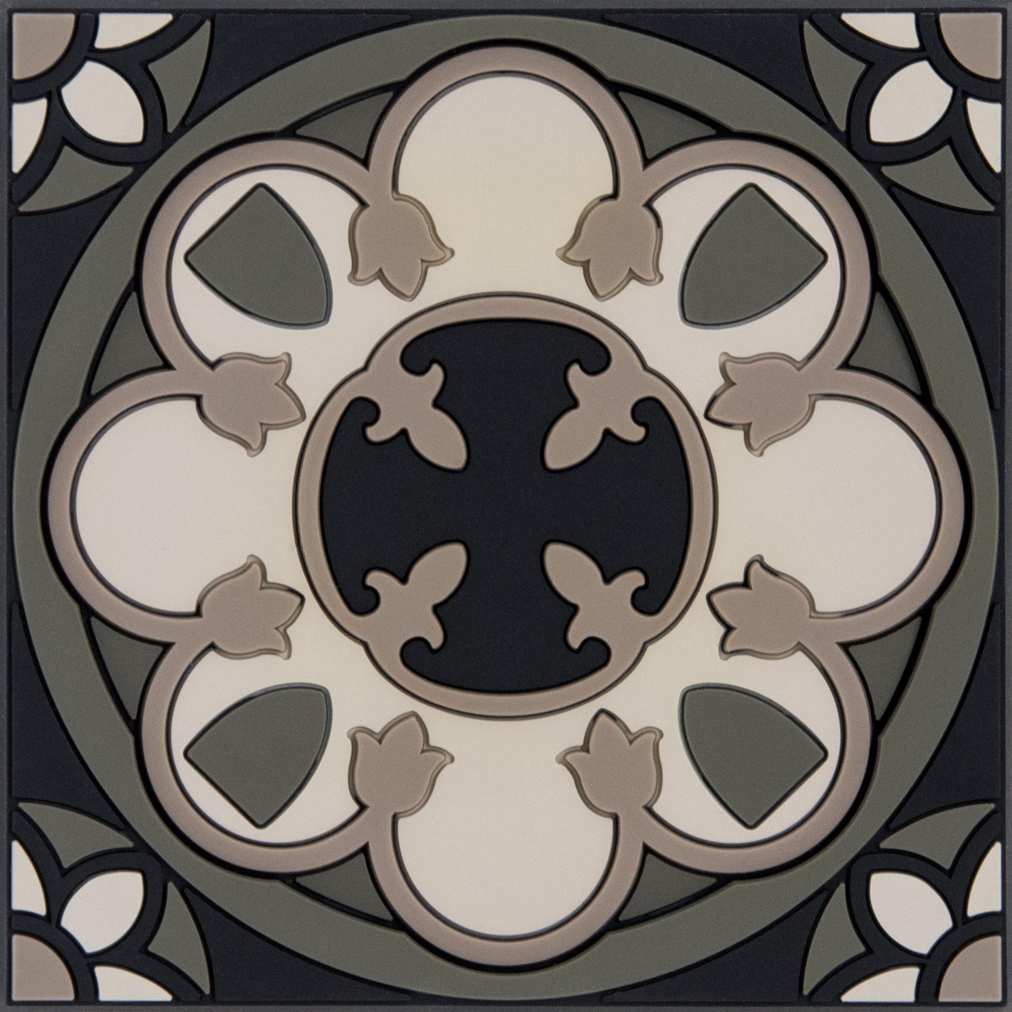 Images D'Orient Bottle Holder Sejjadeh Rosace PVC 11x11cm 4.3x4.3inches BOT-112081