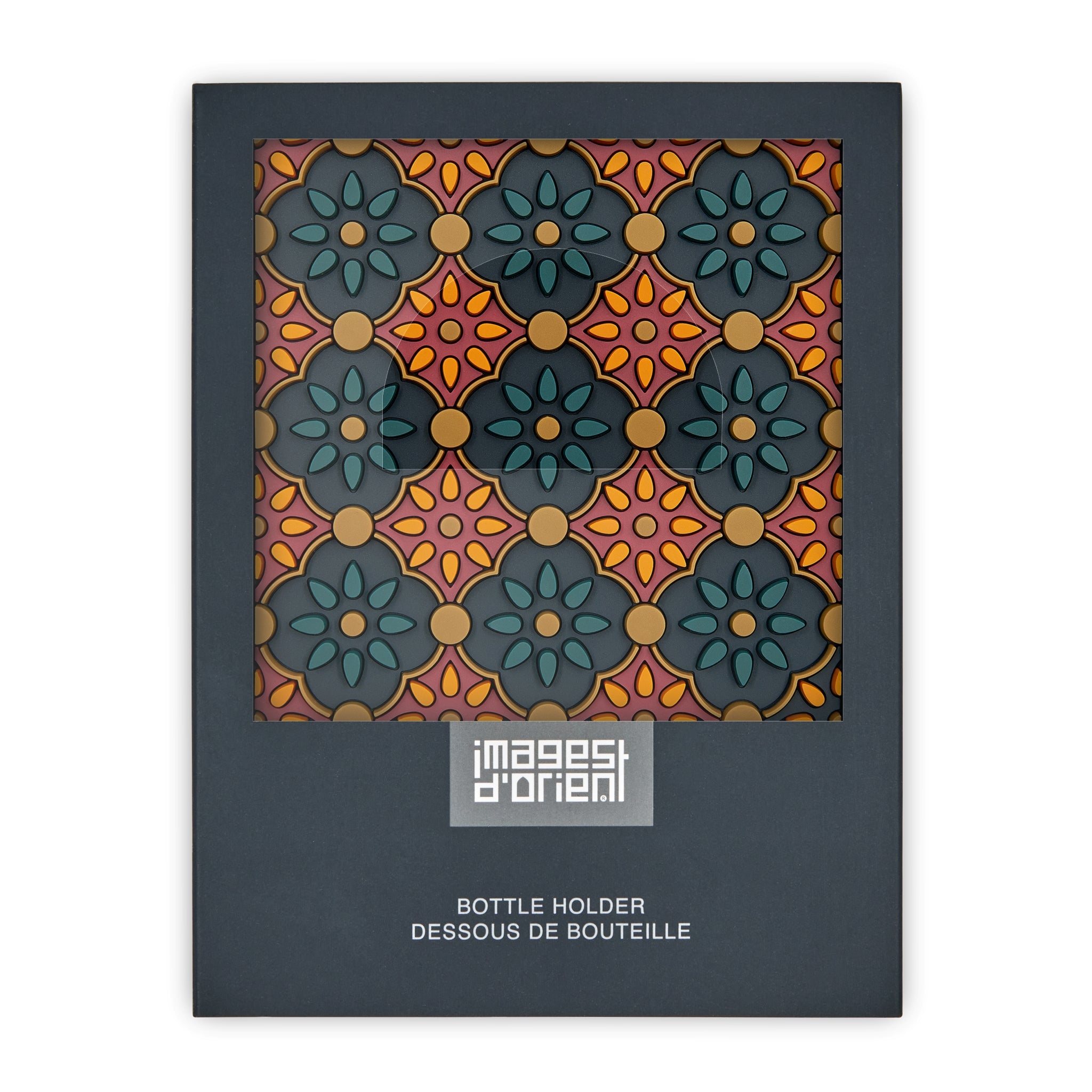 Images D'Orient Bottle Holder Zahra Orange PVC 11x11cm 4.3x4.3inches Packaging Front BOT-110321