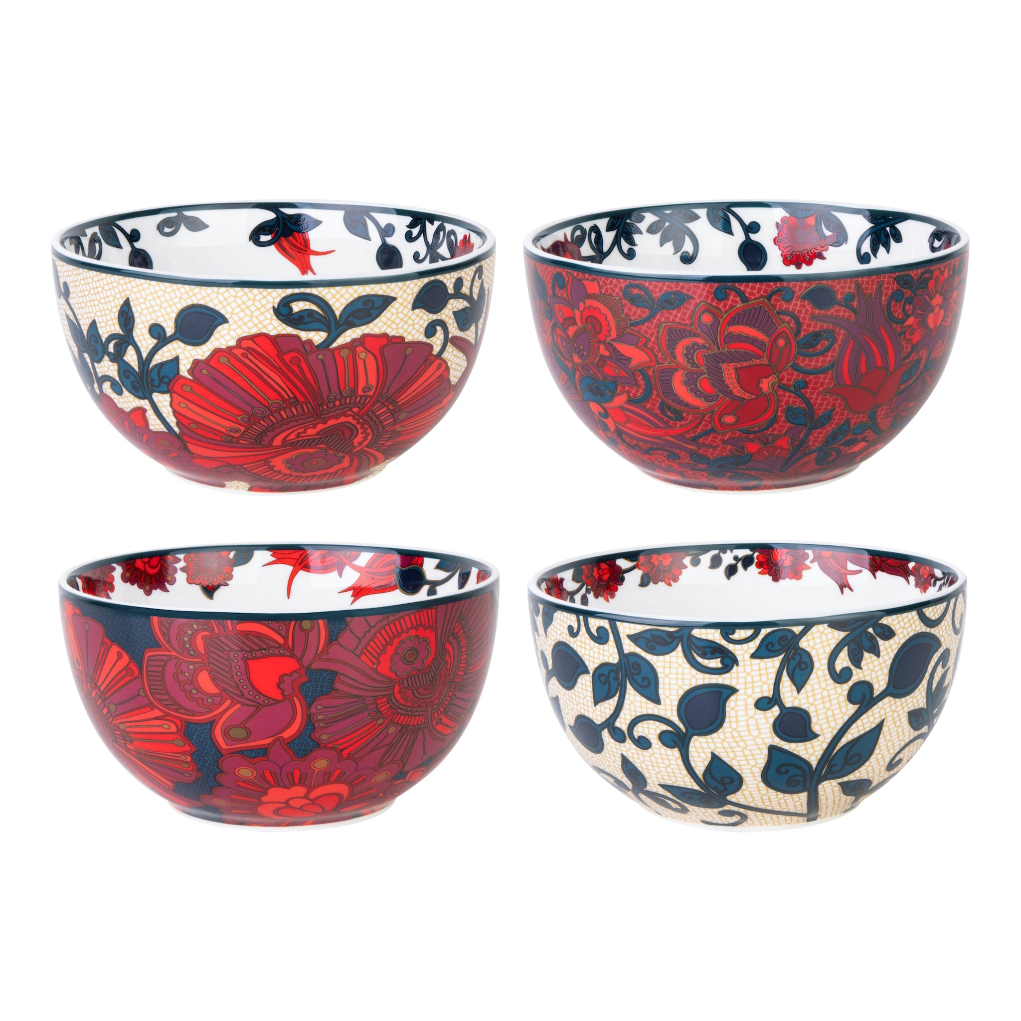 Images D'Orient Bowl Porcelain Kashmir 12 cm Combo of 4 POR-120164