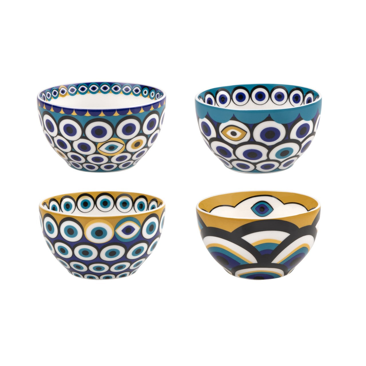 Images D'Orient Bowl Porcelain Zarqa 9.5 cm Combo of 4 POR-950044