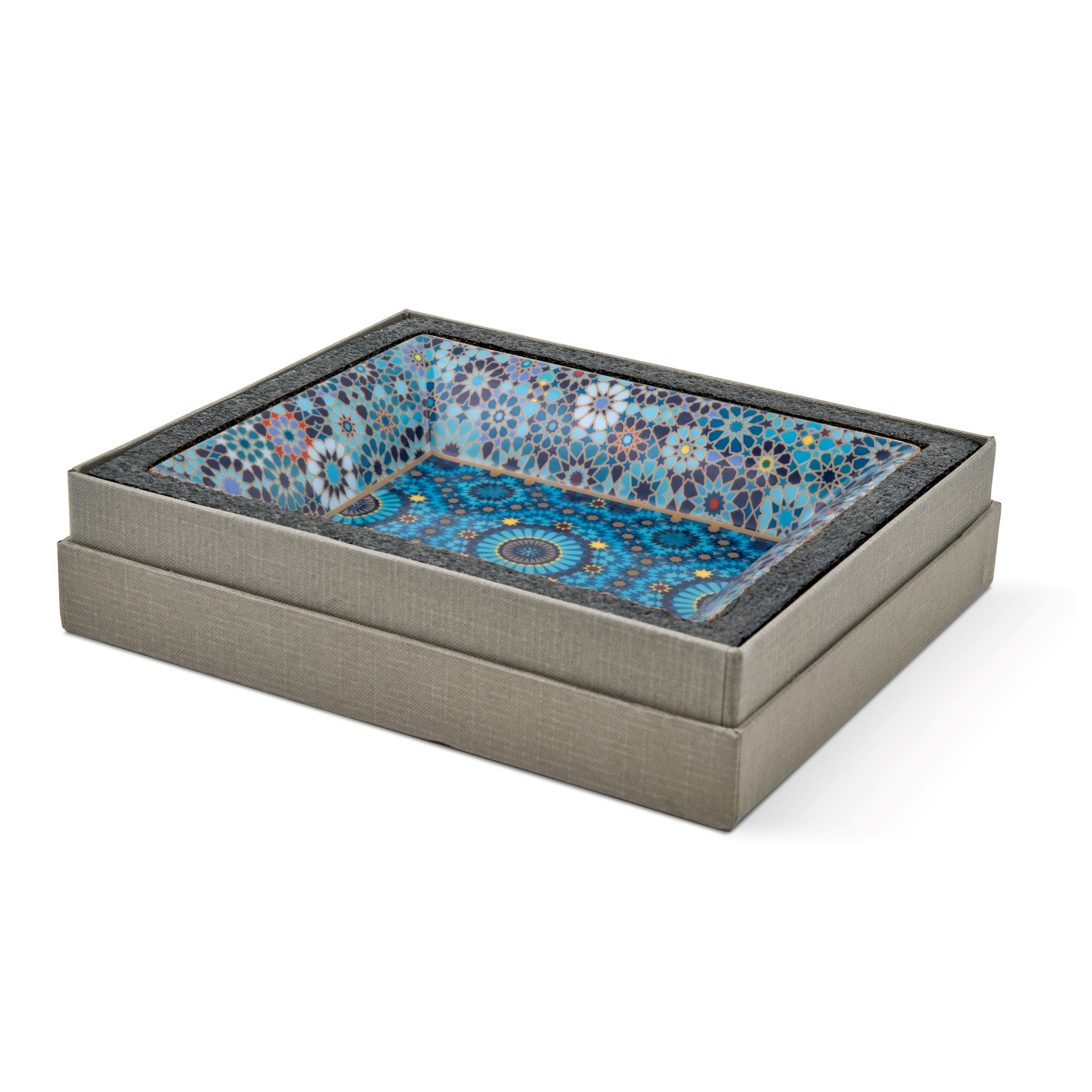 Images D'Orient Change Tray Porcelain Moucharabieh Blue In Box POR-162031
