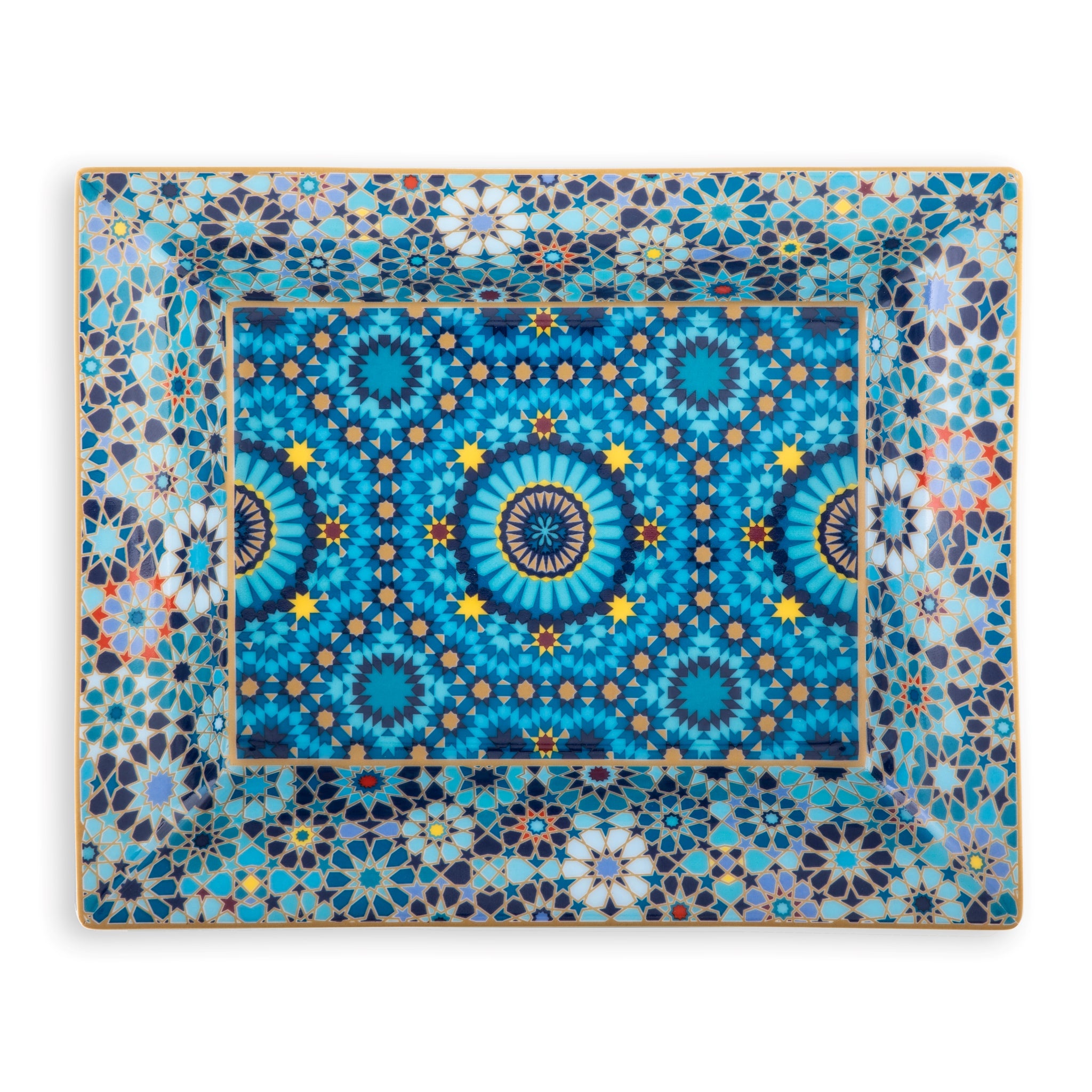 Images D'Orient Change Tray Porcelain Moucharabieh Blue POR-162031