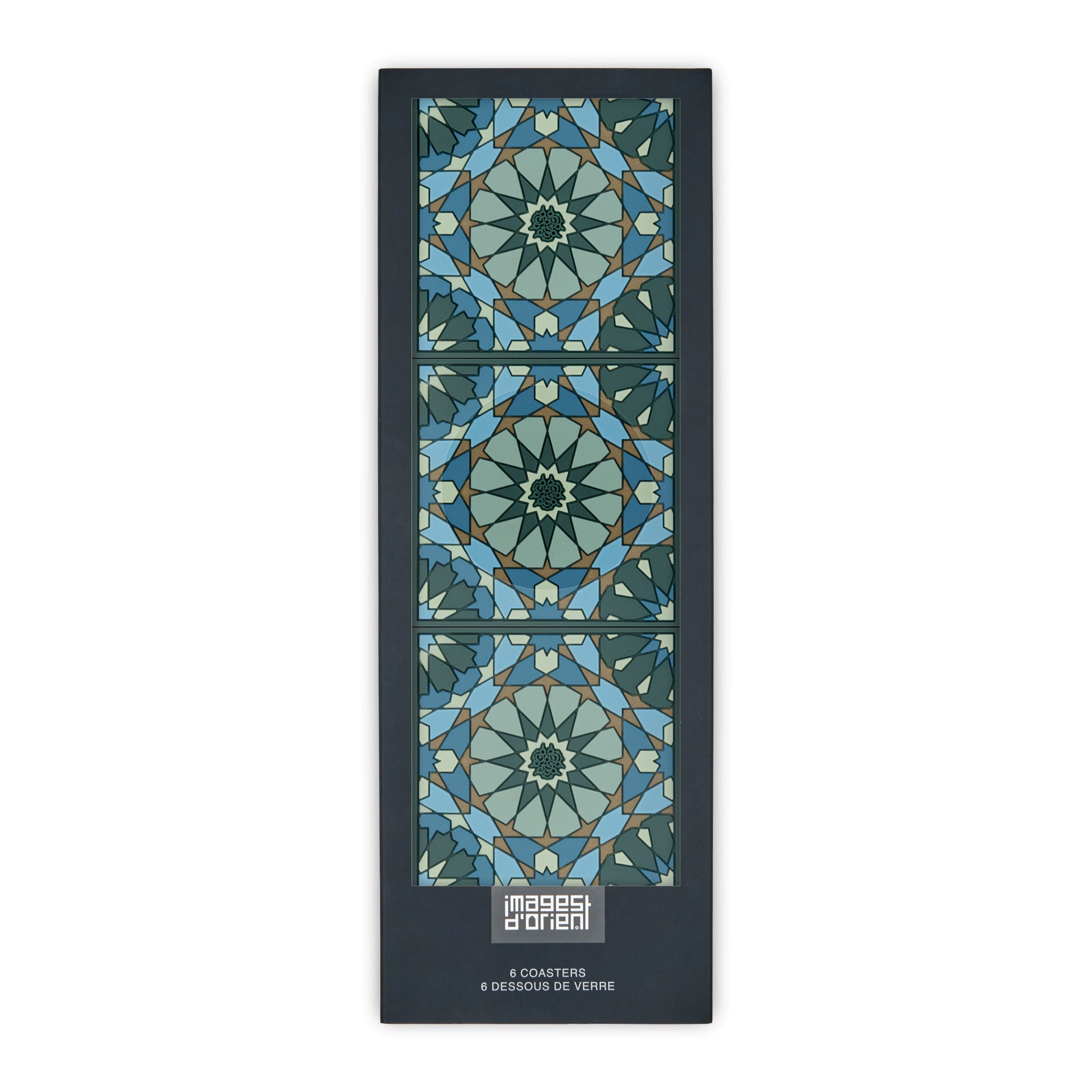 Images D'Orient Coaster Andalusia PVC 9x9cm 3.5x.3.5inches Packaging Front Set of 6 COA-990201