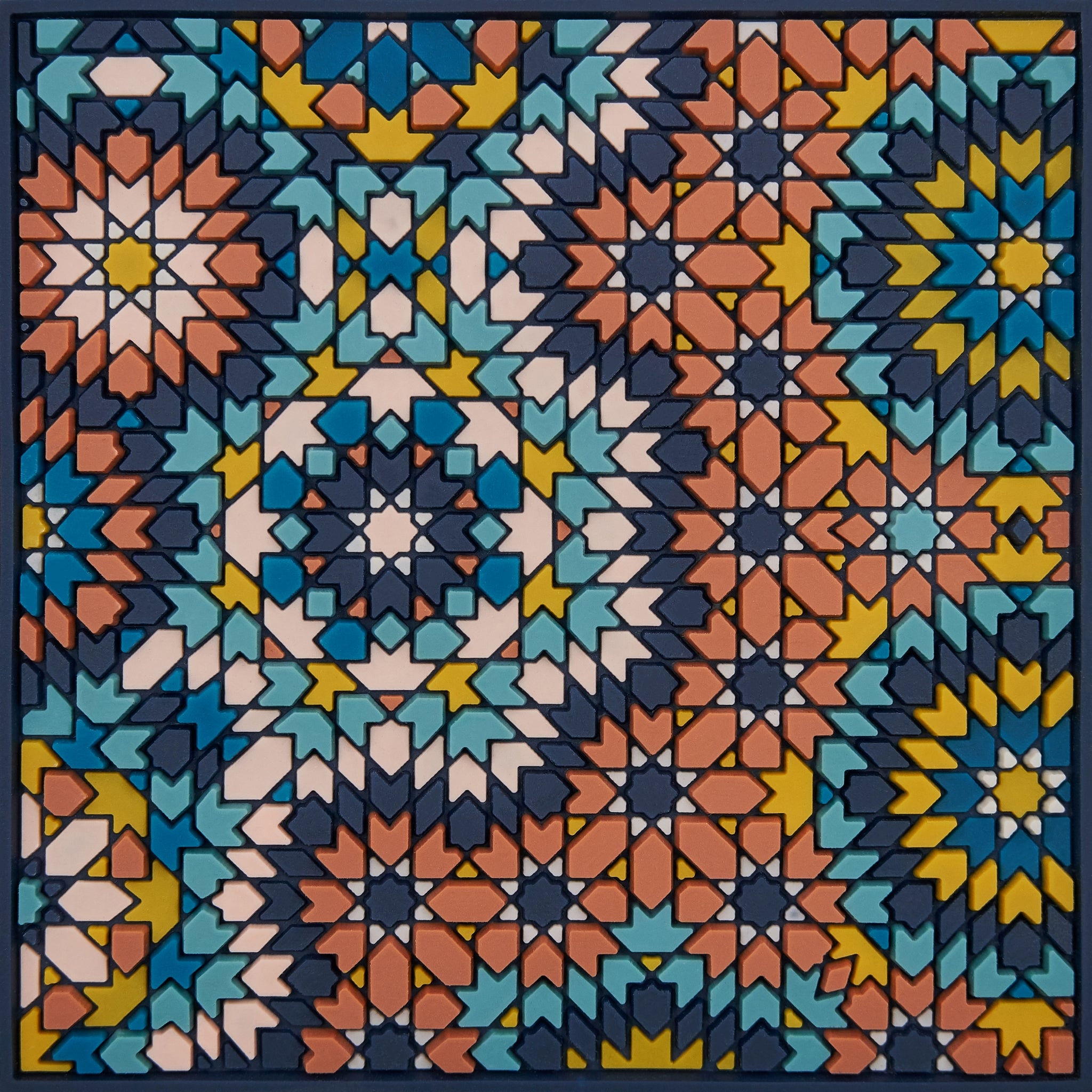 Images D'Orient Coaster Beryte Teal PVC 9x9cm 3.5x.3.5inches COA-990551