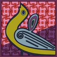 Images D'Orient Coaster Birds Of Paradise Pink PVC 9x9cm 3.5x.3.5inches COA-990231