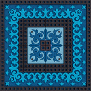Images D'Orient Coaster Blues 3 PVC 9x9cm 3.5x.3.5inches COA-990271