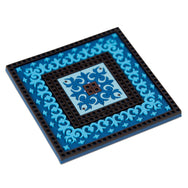 Images D'Orient Coaster Blues 3 PVC 9x9cm 3.5x.3.5inches Perspective COA-990271