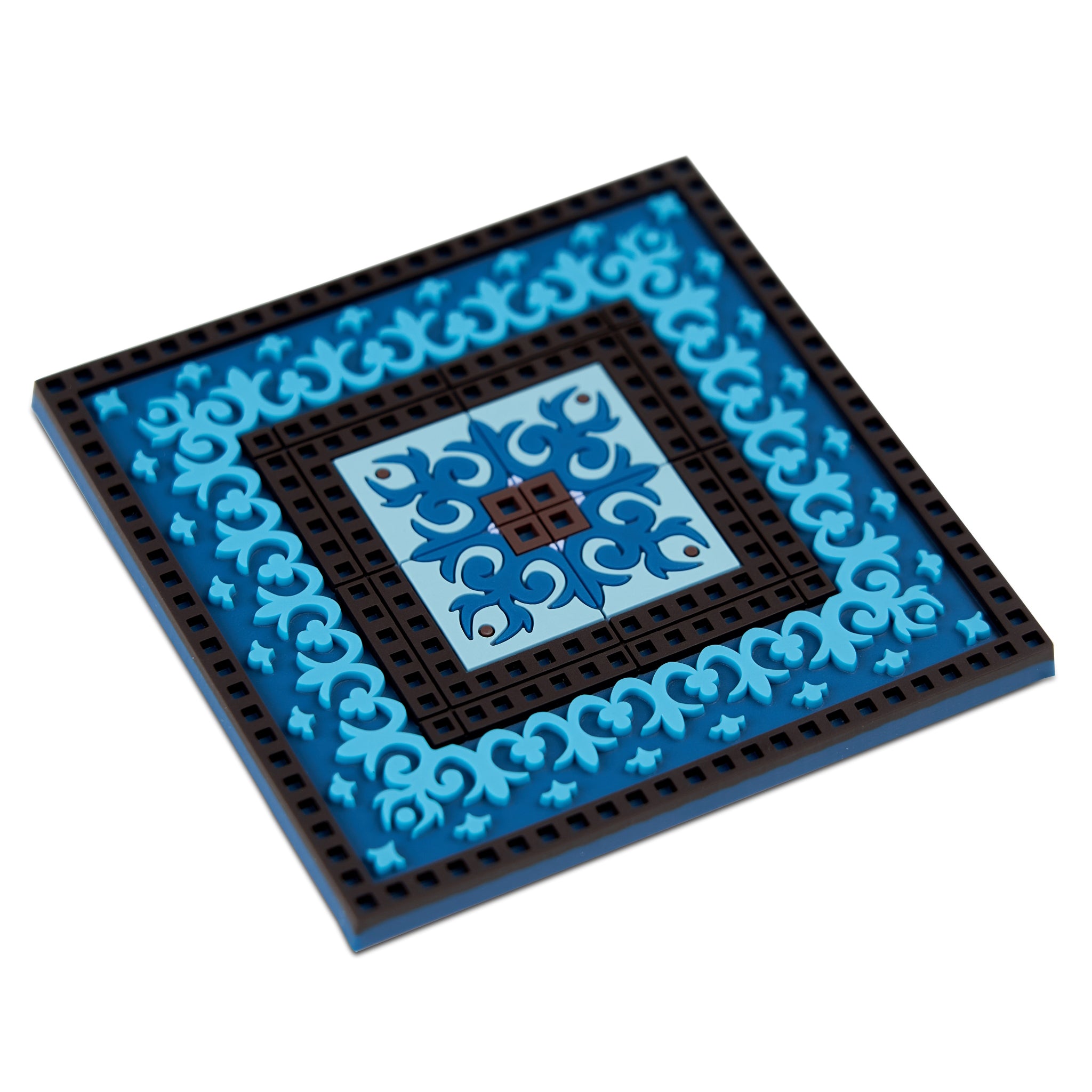 Images D'Orient Coaster Blues 3 PVC 9x9cm 3.5x.3.5inches Perspective COA-990271