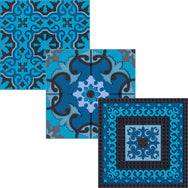 Images D'Orient Coaster Blues Combo of 6 PVC 9x9cm 3.5x.3.5inches COA-993276