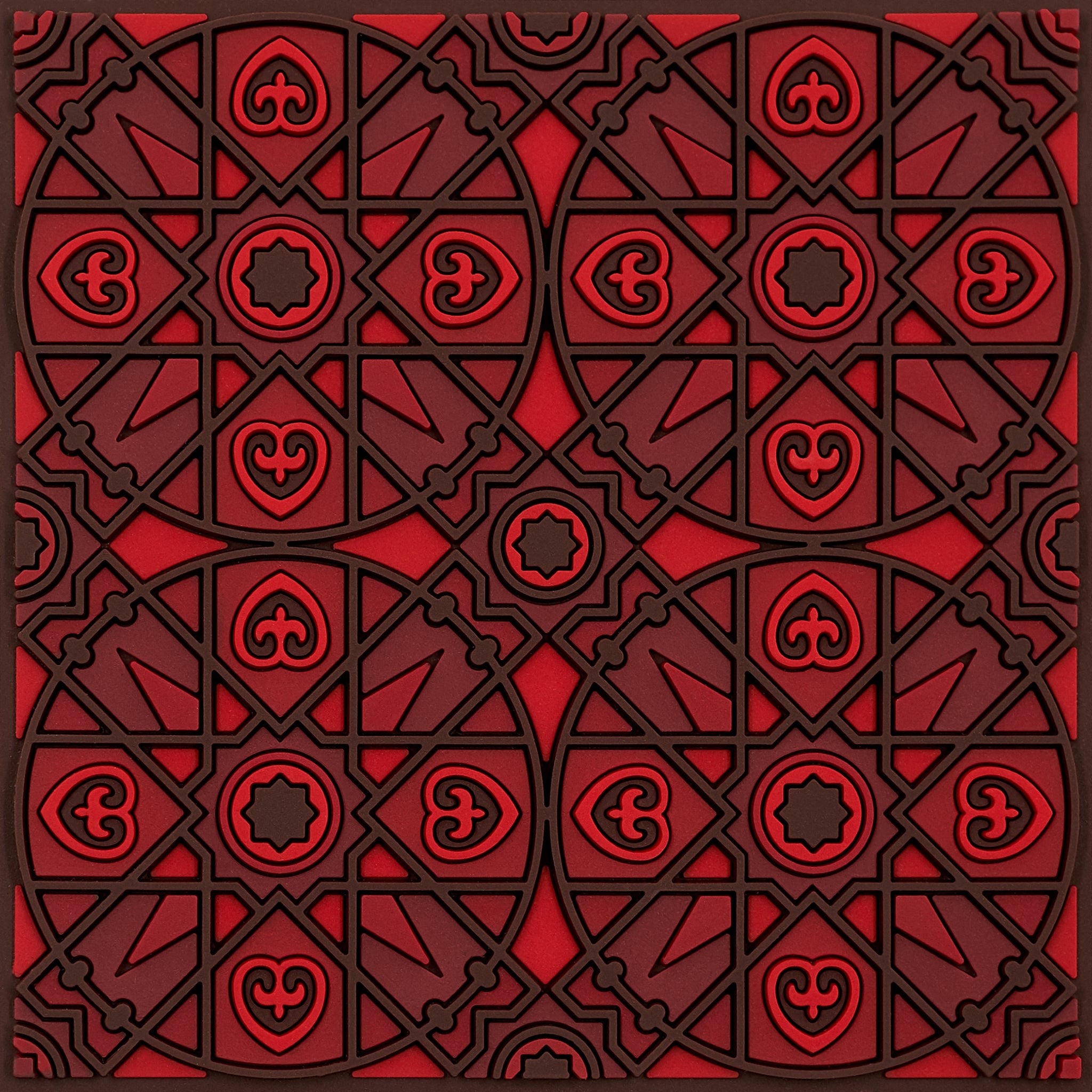 Images D'Orient Coaster Kalea Red PVC 9x9cm 3.5x.3.5inches COA-990471