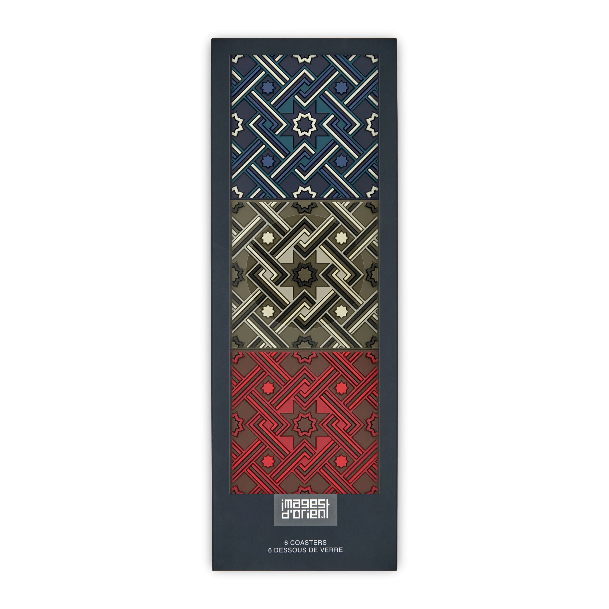 Images D'Orient Coaster Matea Combo of 6 PVC 9x9cm 3.5x.3.5inches Packaging Front Set of 6 COA-993326