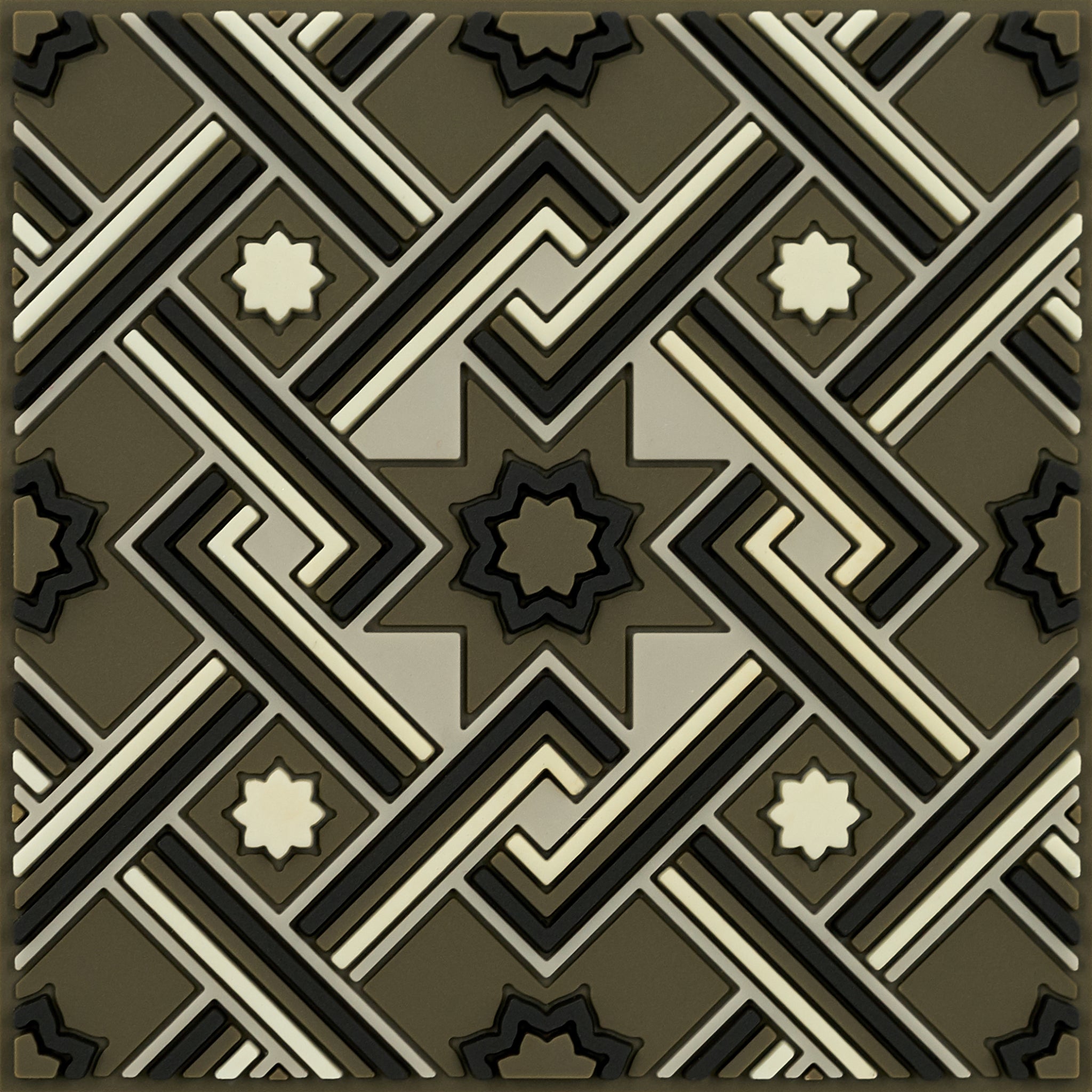 Images D'Orient Coaster Matea Gray PVC 9x9cm 3.5x.3.5inches COA-990511