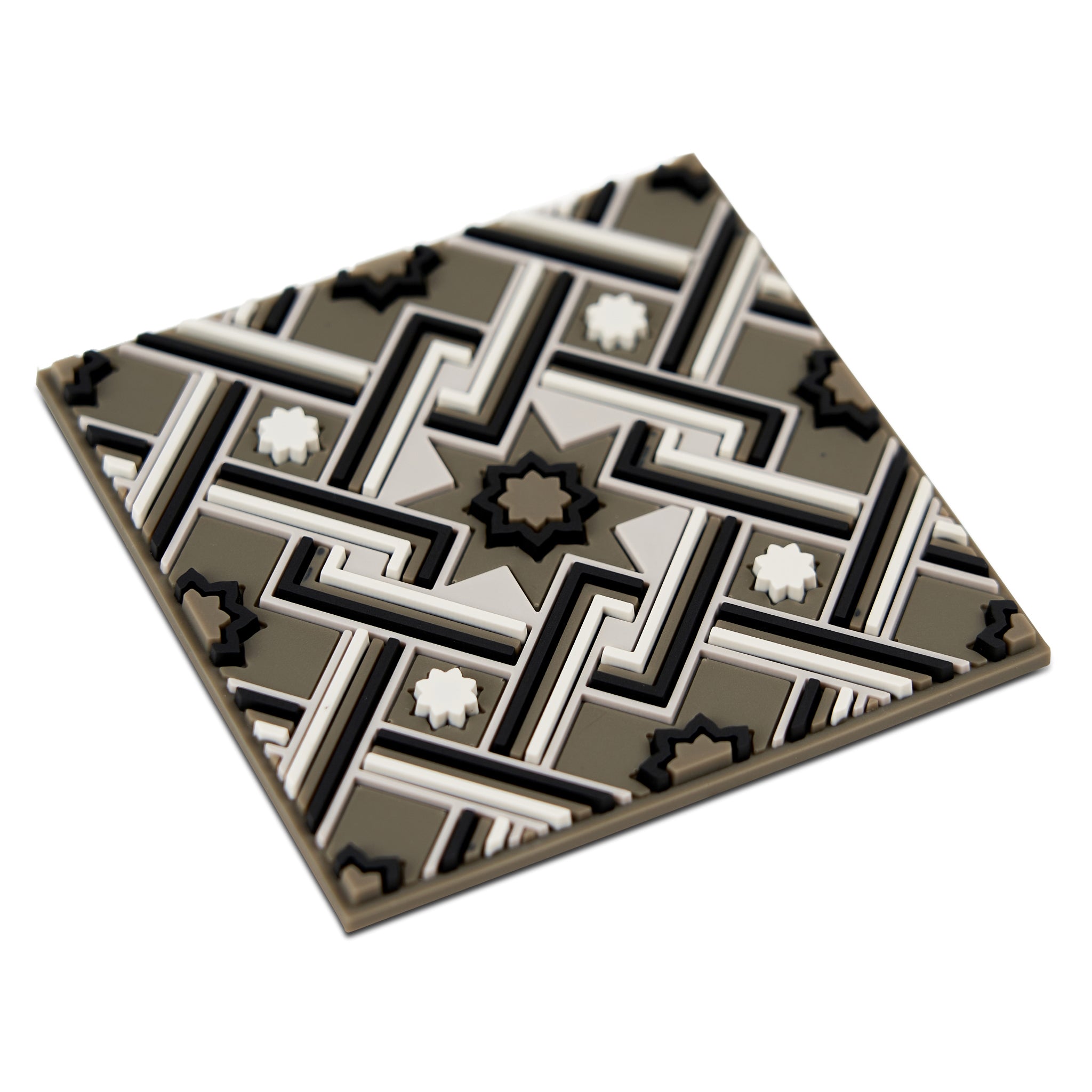 Images D'Orient Coaster Matea Gray PVC 9x9cm 3.5x.3.5inches Perspective COA-990511