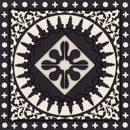 Images D'Orient Coaster Mosaic Black White PVC 9x9cm 3.5x.3.5inches COA-992061