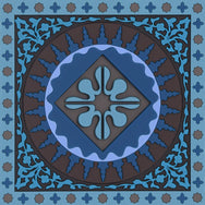 Images D'Orient Coaster Mosaic Blue PVC 9x9cm 3.5x.3.5inches COA-990011